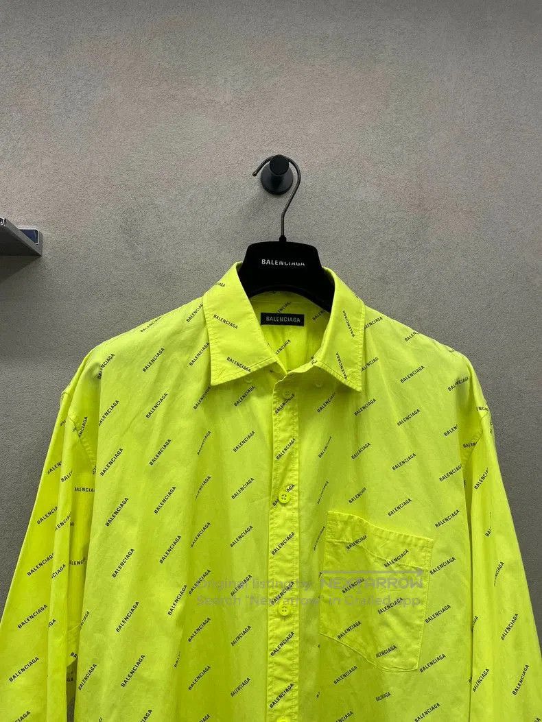 Balenciaga Balenciaga Fluorescent Yellow Long Sleeve Shirt. Size US M / EU 48-50 / 2 - 3 Thumbnail