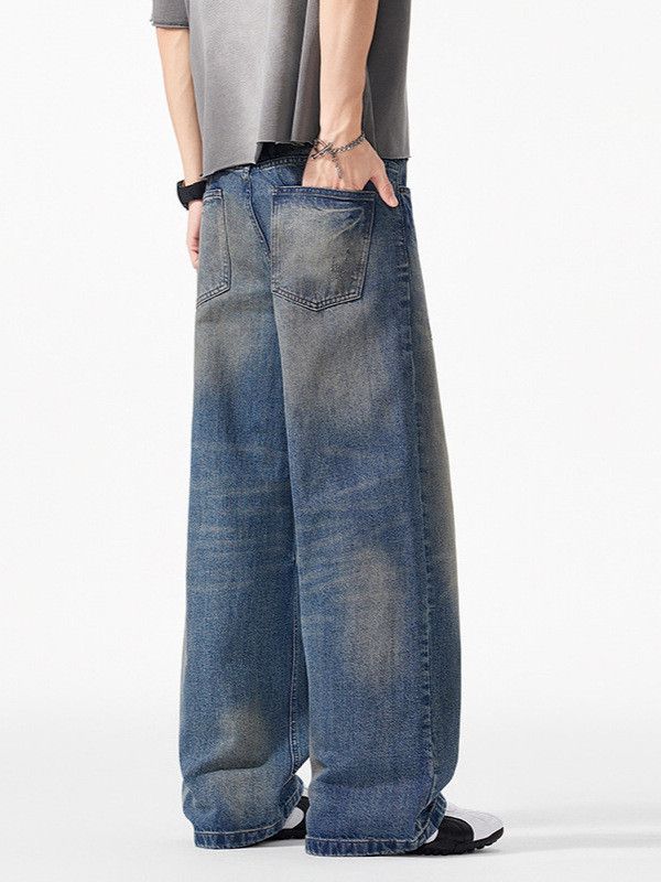 Vintage American retro distressed wash Vibe straight jeans for men Size US 32 / EU 48 - 5 Thumbnail