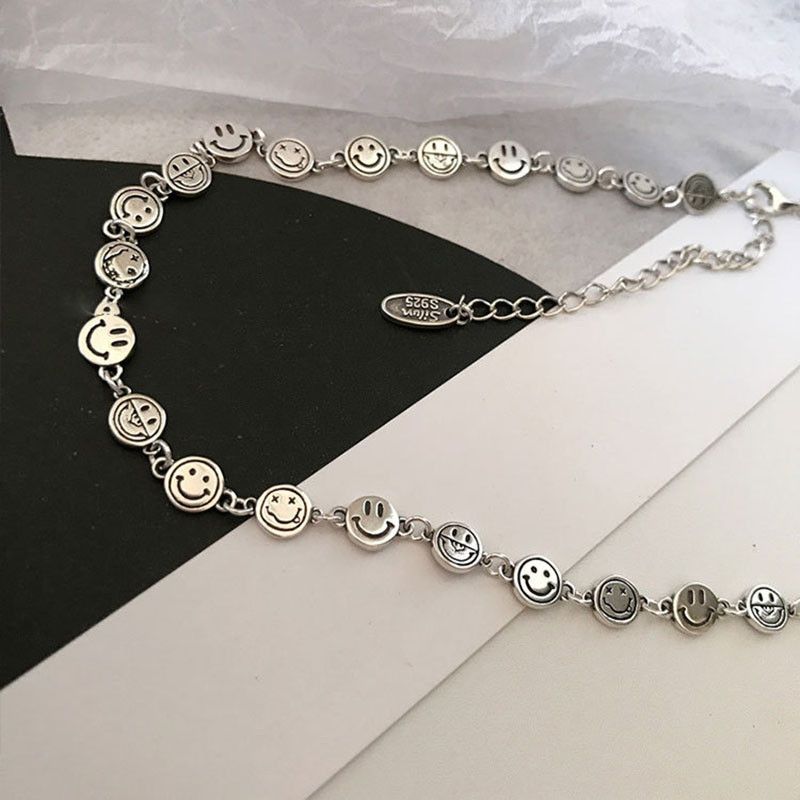 Jewelry Vintage Smile Face Necklace Size ONE SIZE - 1 Thumbnail