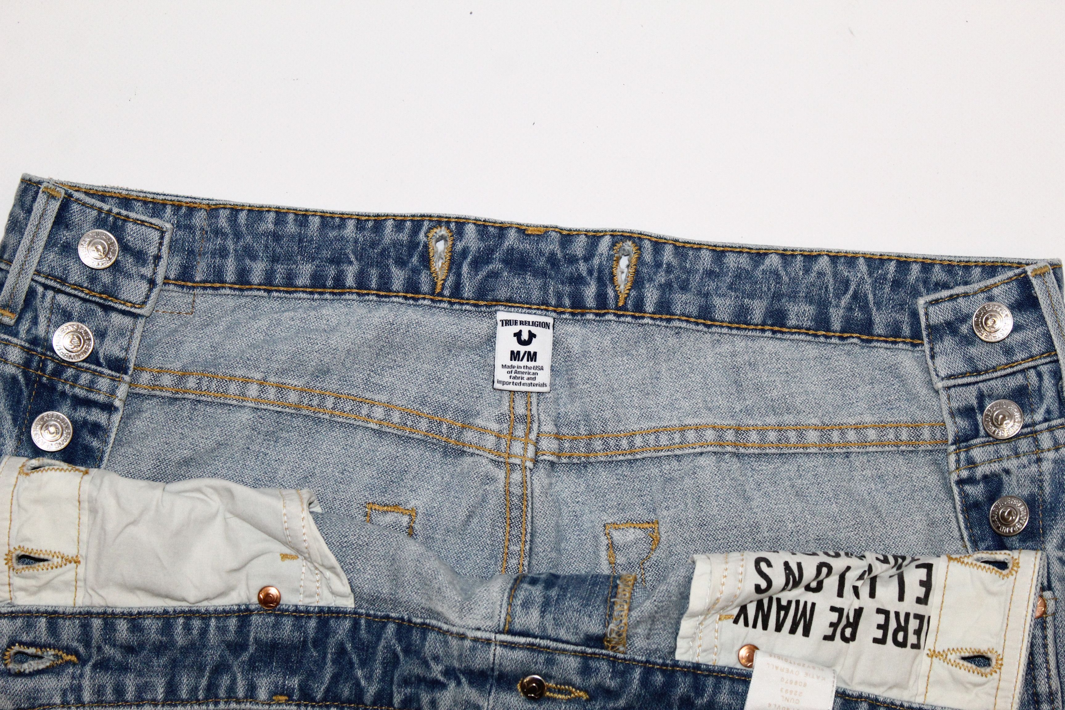 True Religion True Religion Distressed Faded Blue Denim Tapered Overall Size US 30 / EU 46 - 14 Thumbnail