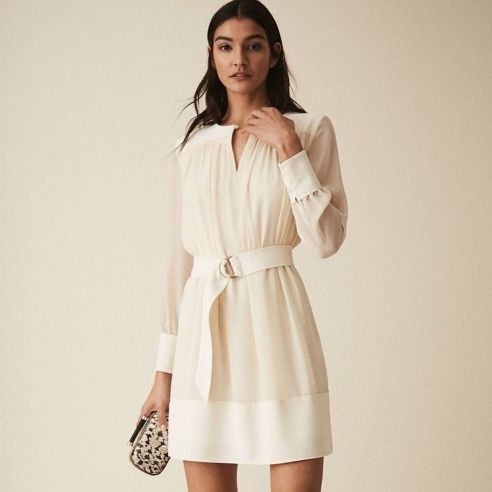 Reiss Reiss Off White Cream Finn Soft Sheer Pleated Dress Size 6 Size M / US 6-8 / IT 42-44 - 1 Thumbnail