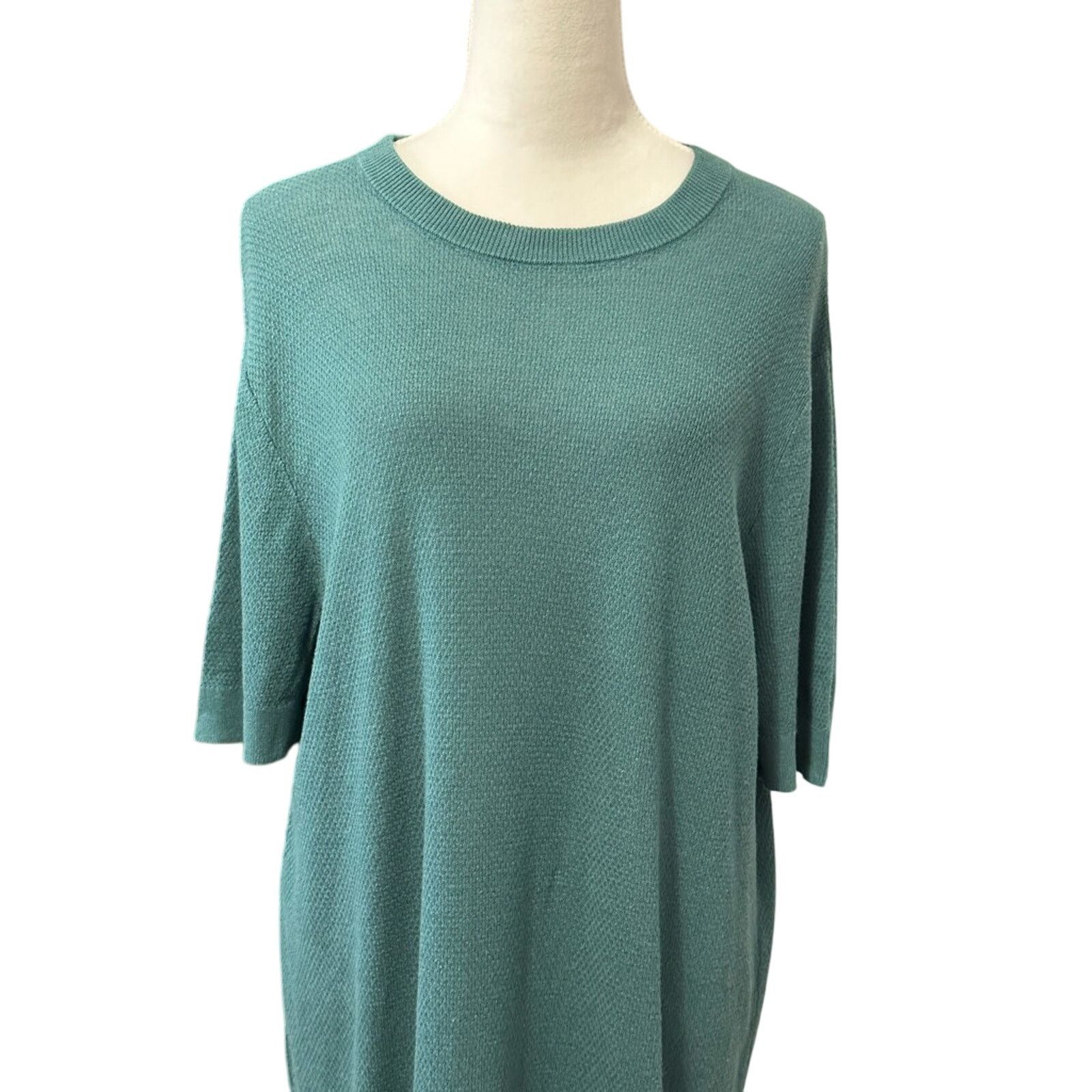 Other Open Edit Pullover Sweater Crew Neck Relaxed Fit Teal L NWOT Size L / US 10 / IT 46 - 2 Thumbnail