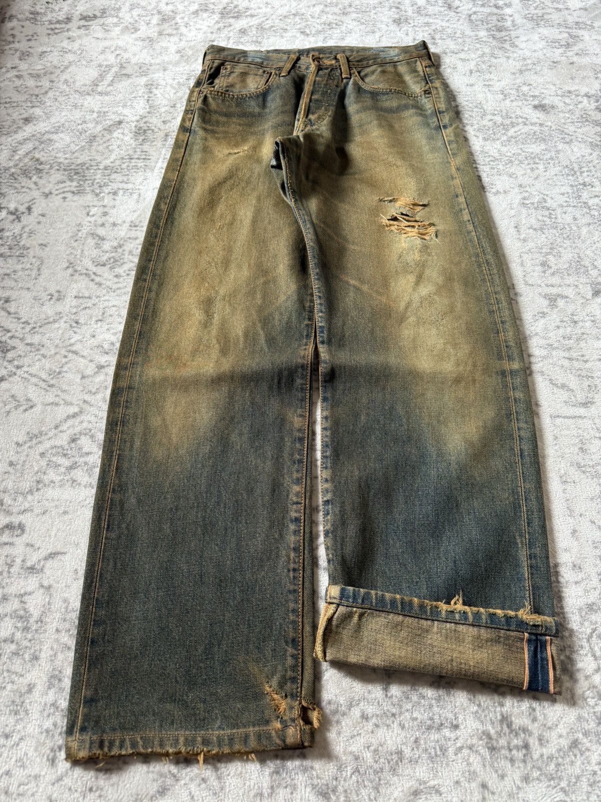 Kapital Edwin 505 OG Type 1 Baggy Loose Mud Wash Jeans Size US 29 - 2 Thumbnail