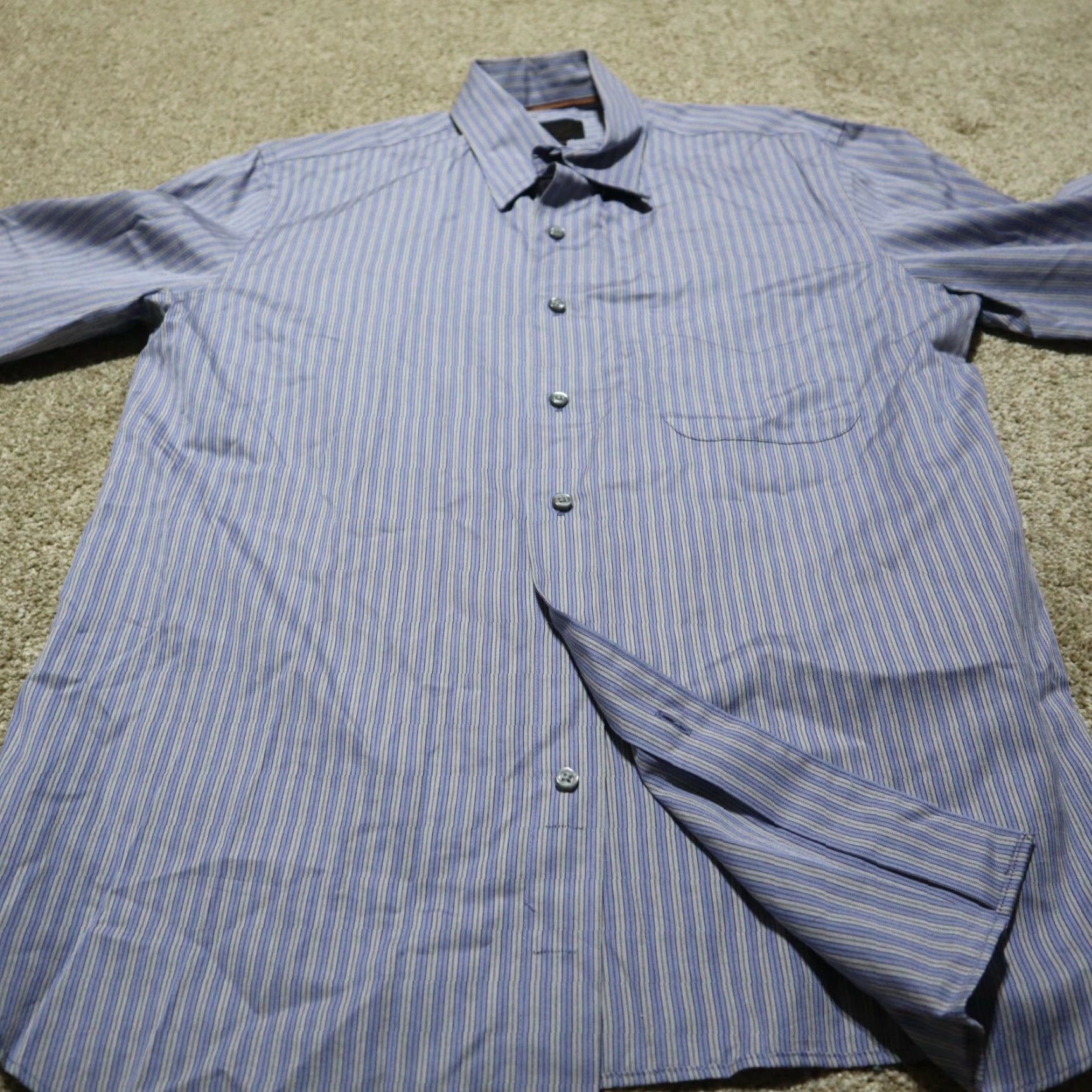 Jos. A. Bank Jos. A. Bank Shirt Mens M Medium Striped Button-Down Short Sleeve Cotton Multicolor Blue 90s Travel Shirt Mens Size US M / EU 48-50 / 2 - 4 Thumbnail