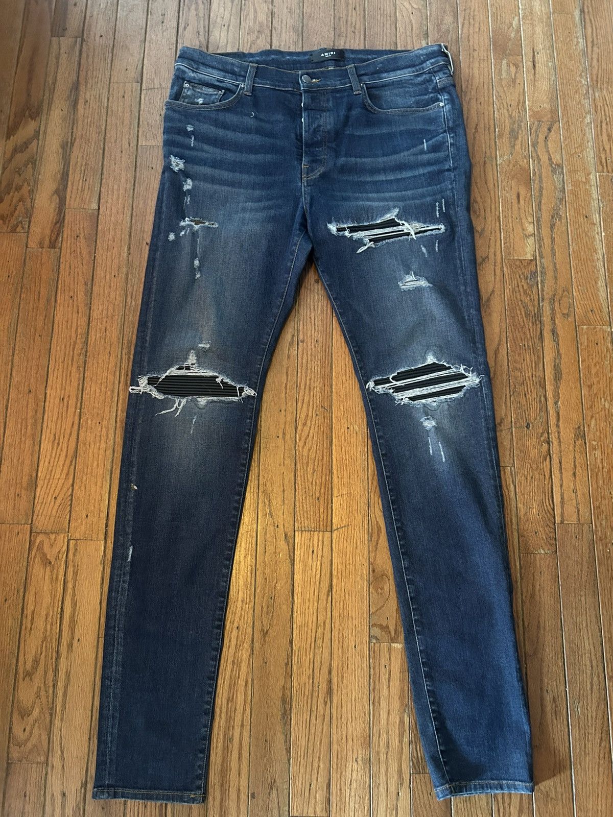 Amiri Amiri Light Blue MX1 Distressed Skinny Jeans - Size 38 Size US 38 / EU 54 - 1 Thumbnail