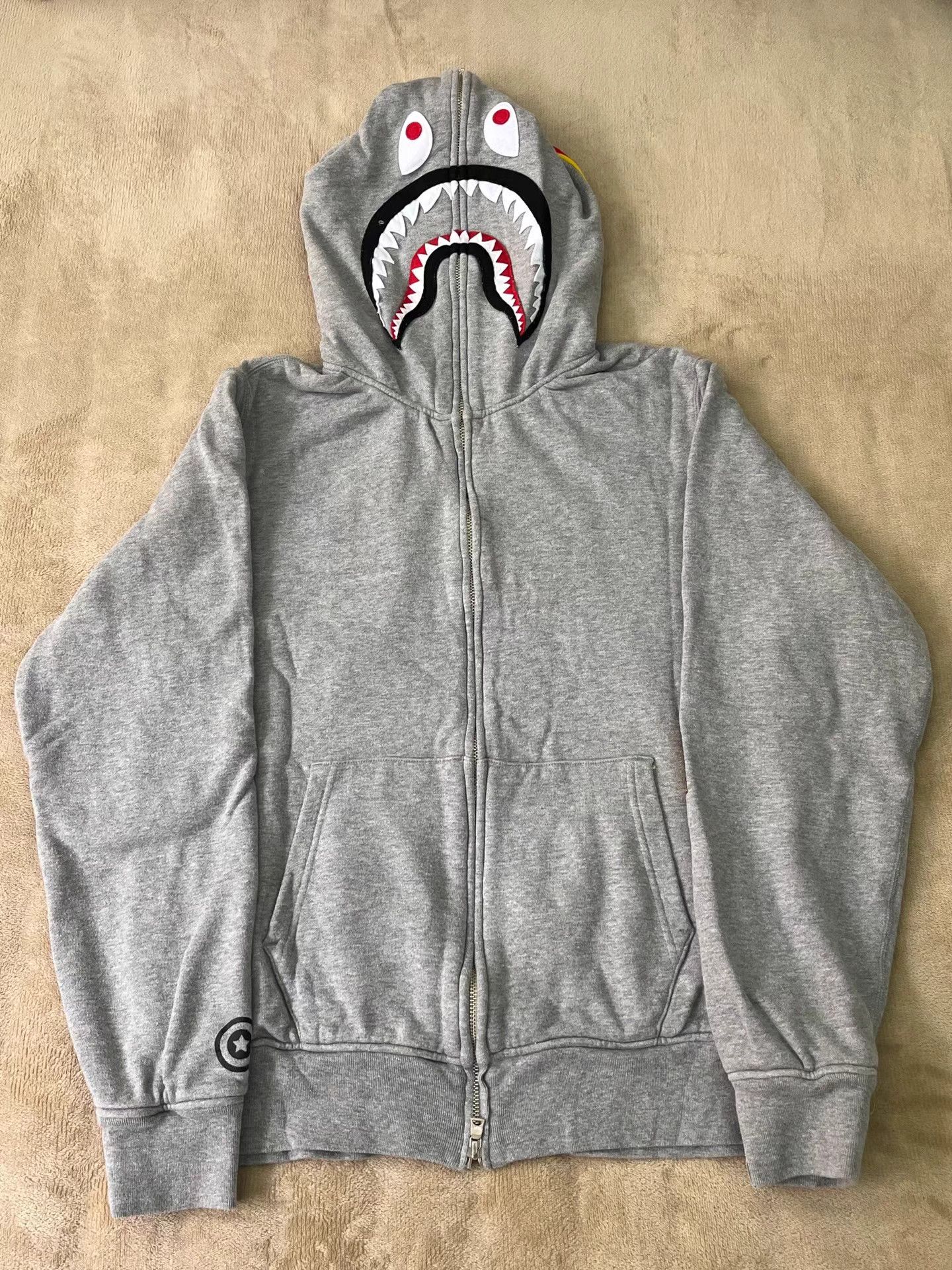 Bape BAPE Gray Shark Full Zip Hoodie K5 Size US L / EU 52-54 / 3 - 1 Thumbnail