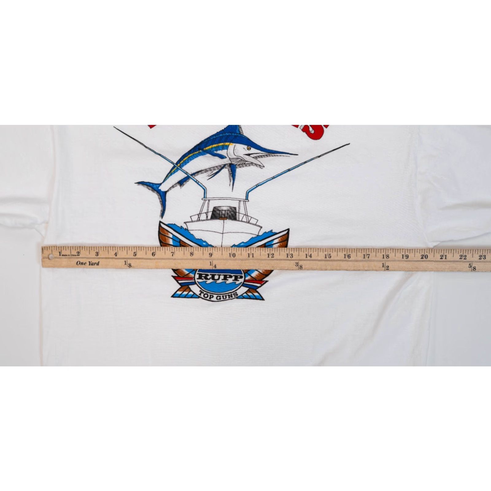 Hanes Hanes Rupp Top Guns T-Shirt Men L White Cotton Graphic Print Crew Neck Short Sleeve Logo 90s Fishing Outdoors Boat/Dad Style Size US L / EU 52-54 / 3 - 5 Thumbnail