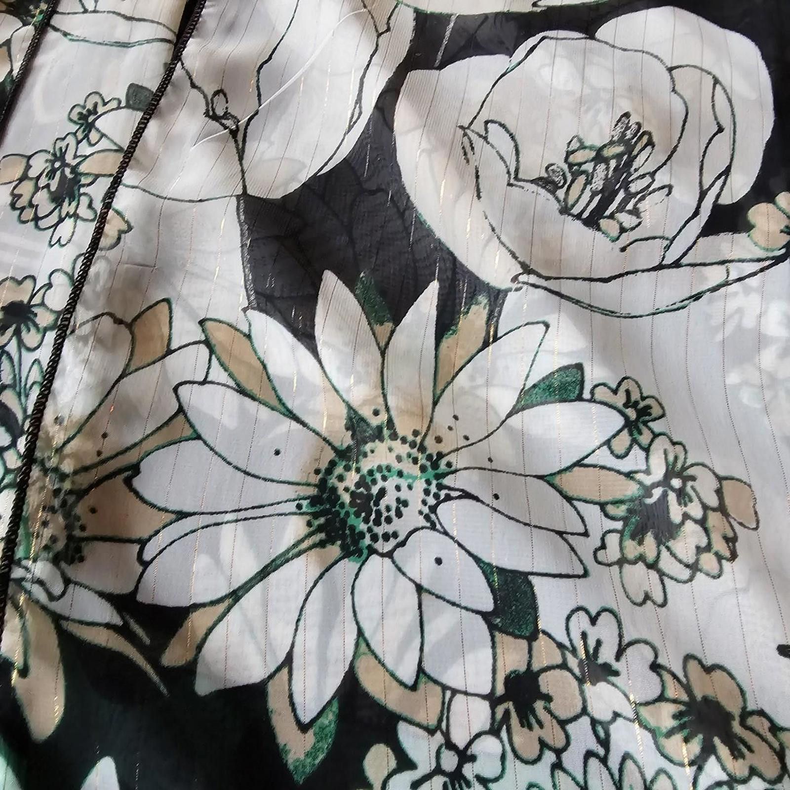 Designer Women's Black and Green Sheer Komono Size ONE SIZE - 3 Thumbnail