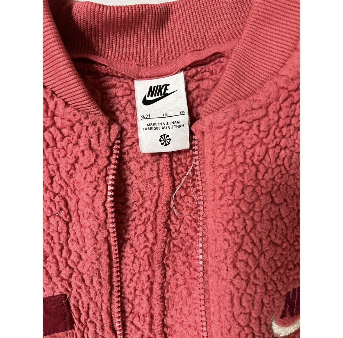 Nike Nike Pink Maroon Plush Zipper Sweater Jacket Coat Size XL 🩷 Size XL / US 12-14 / IT 48-50 - 9 Thumbnail