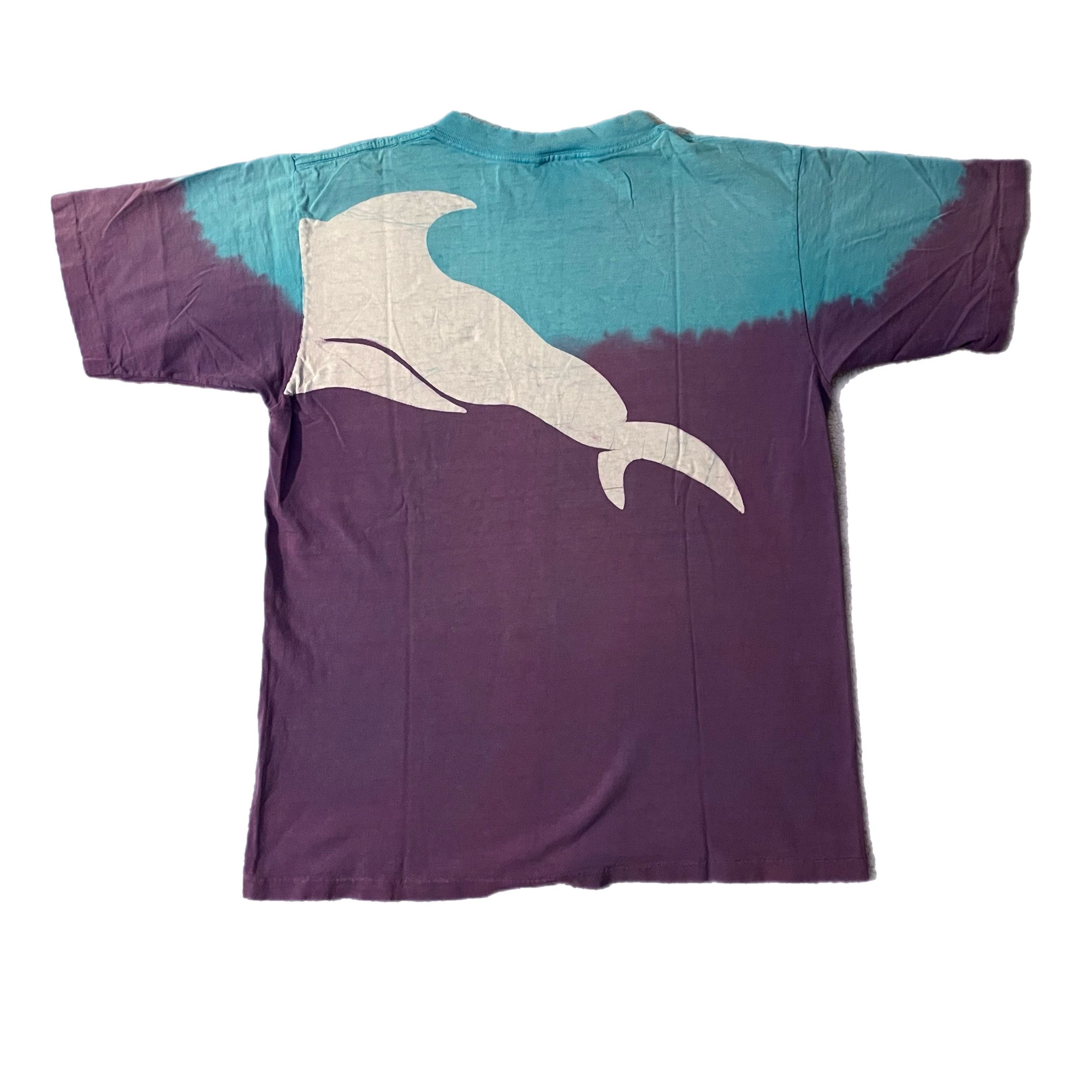 Vintage VTG 90s Cascade Whale Single Stitched Tie Dye Distressed Tee Size US L / EU 52-54 / 3 - 2 Thumbnail