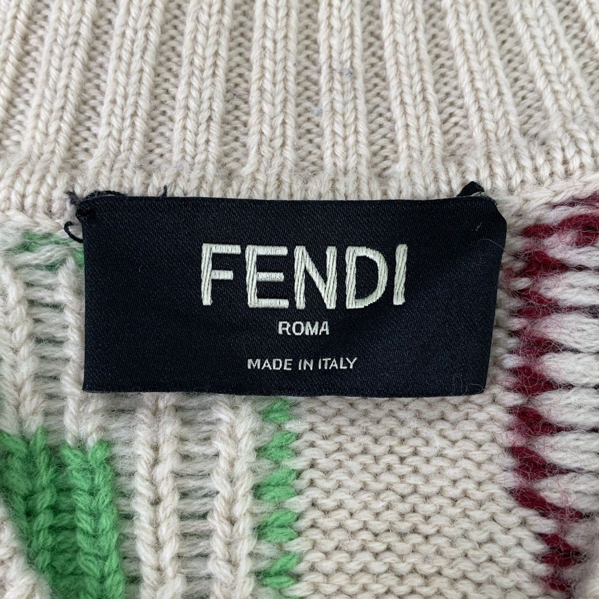 Fendi Fendi Multicolor Wool V-neck Long Sleeve Knitwear K26WX Size M / US 6-8 / IT 42-44 - 5 Thumbnail