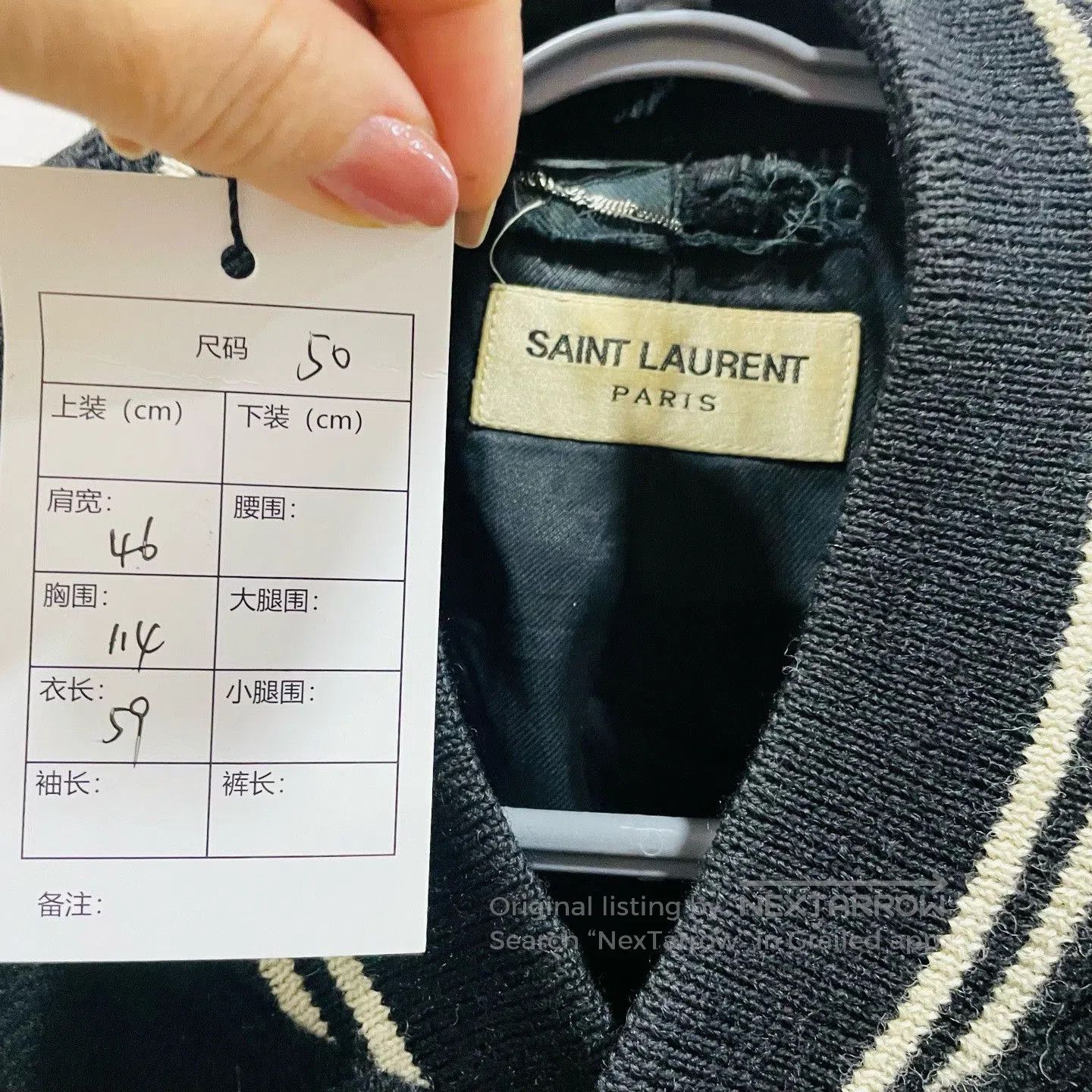 Saint Laurent Paris Saint Laurent Black White Baseball Jacket. Size US M / EU 48-50 / 2 - 3 Thumbnail