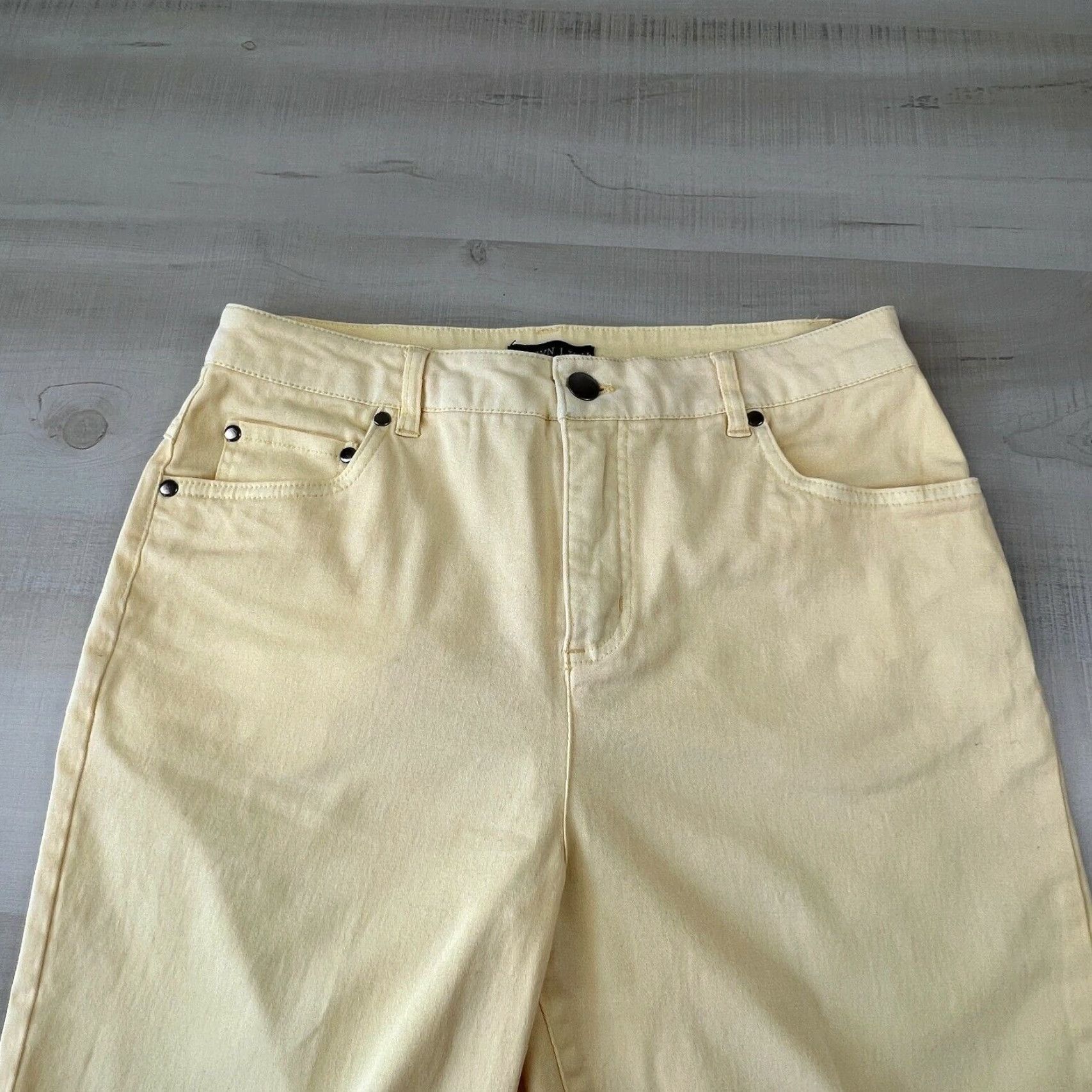 Vintage Devyn Lily Womens High Rise Yellow Capri Jeans 4 Ladies Size 27" / US 4 / IT 40 - 2 Thumbnail