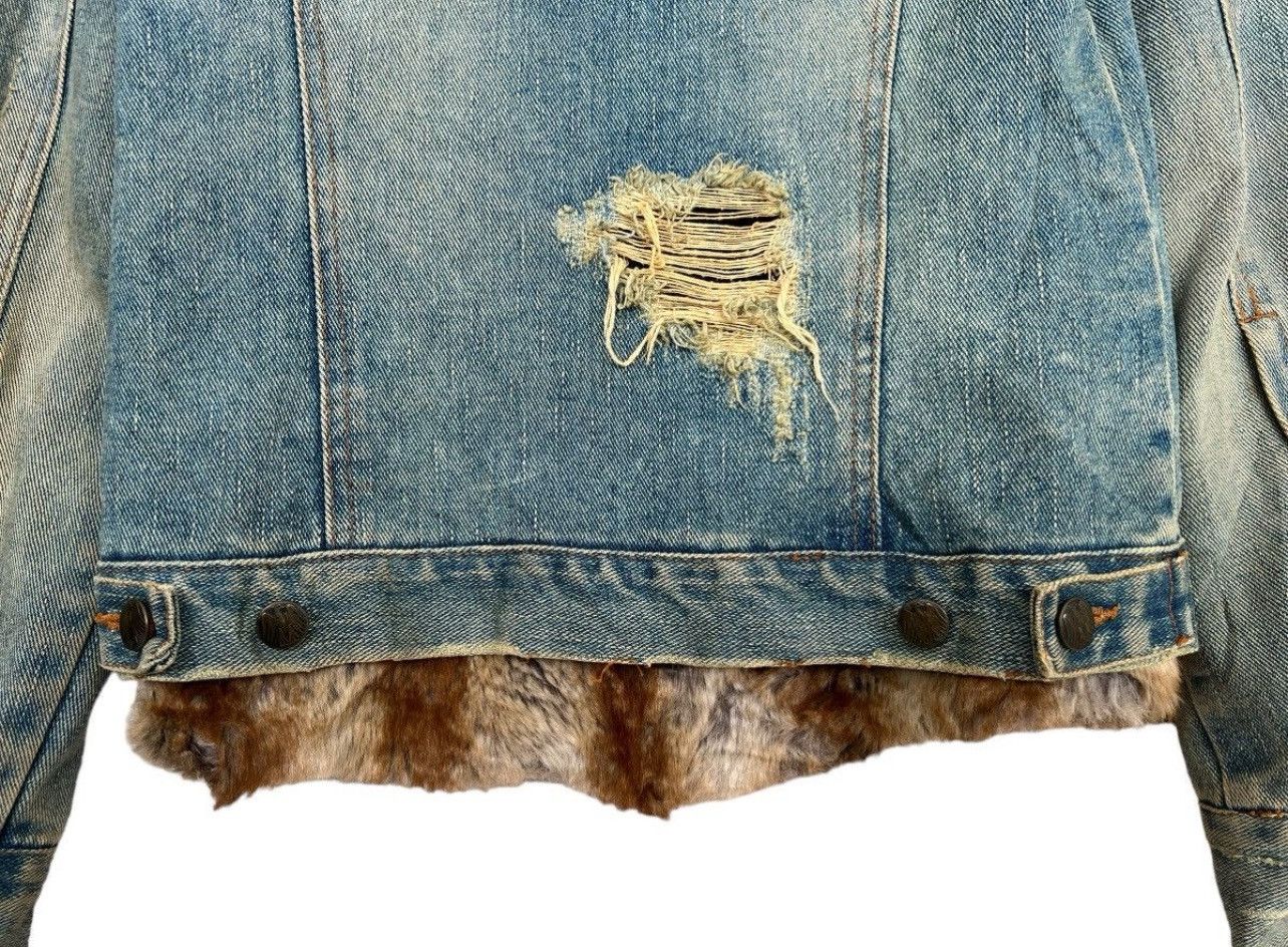Japanese Brand Japanese Brand Fur Denim Jacket Distressed Denim Jacket S Size S / US 4 / IT 40 - 10 Thumbnail