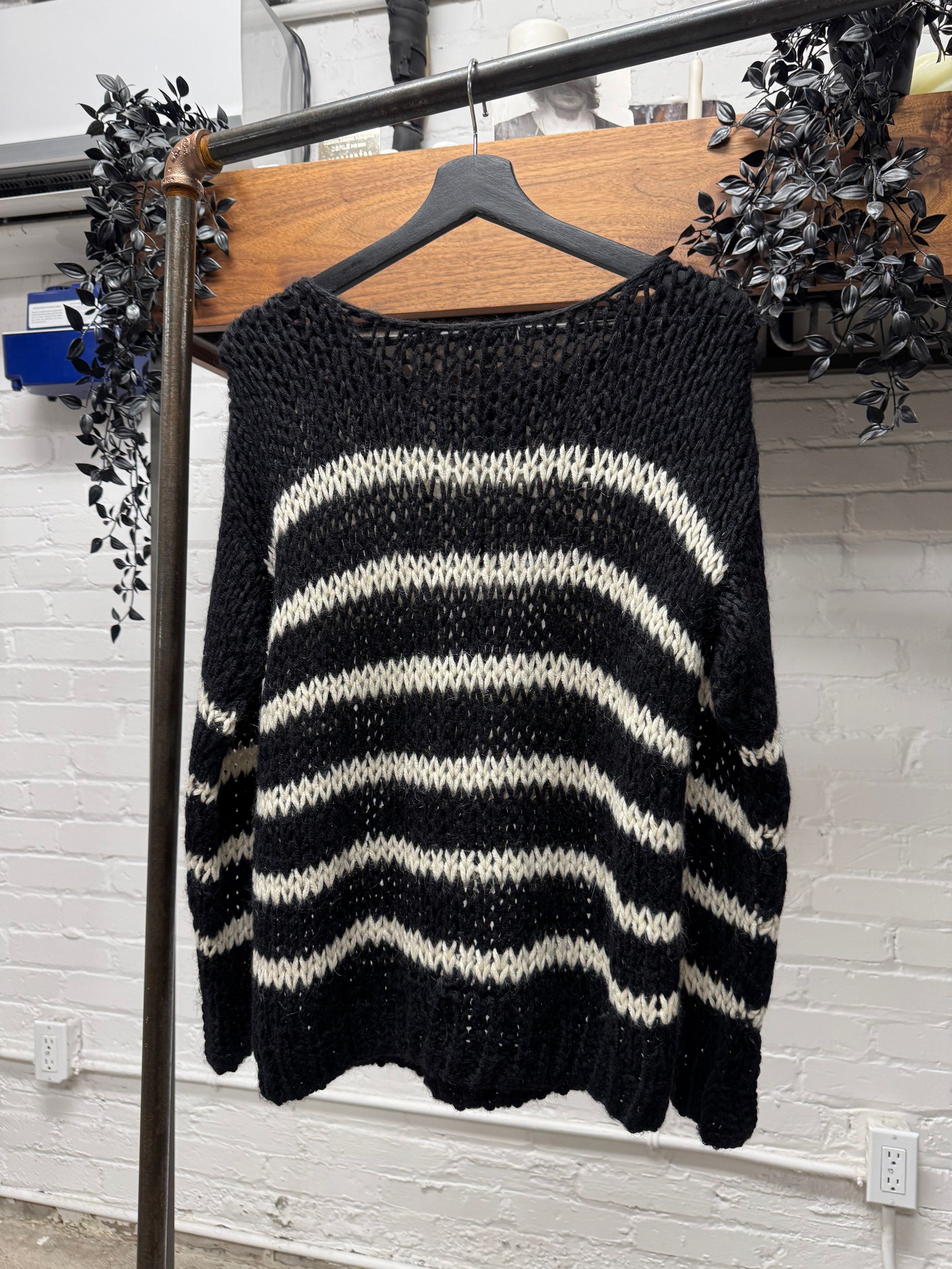Saint Laurent Paris 2016 Saint Laurent by Hedi Slimane ‘Loose Gauge’ Wool Striped Knit Sweater Size US S / EU 44-46 / 1 - 4 Thumbnail