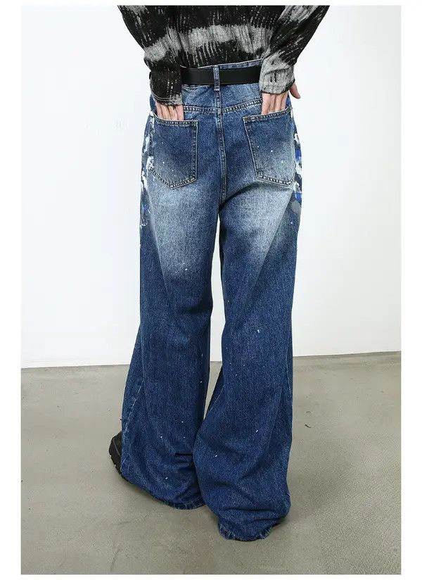 VIBE Men's American high street ink-splashed jeans Size US 32 / EU 48 - 6 Thumbnail