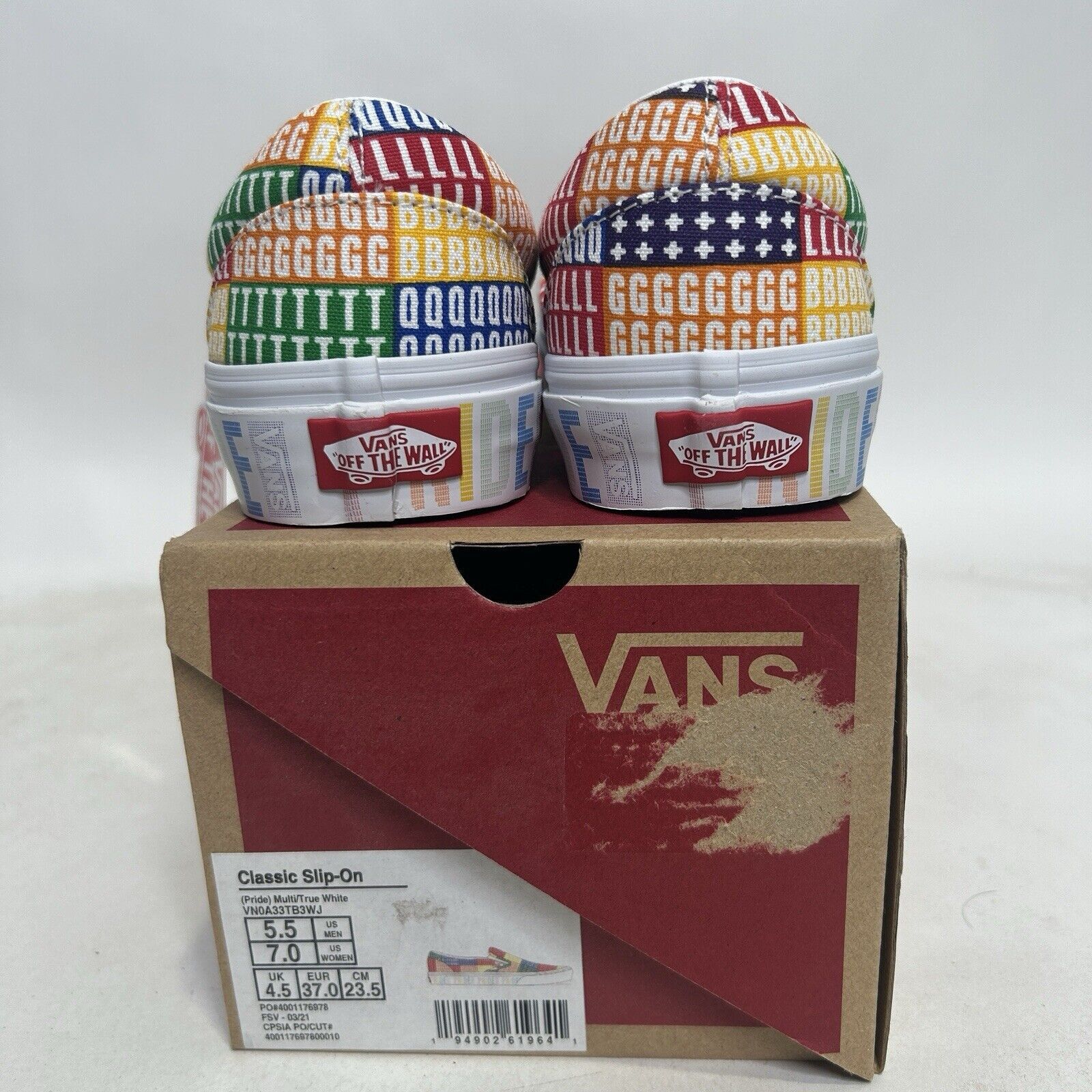 Vans Vans Classic Slip-On “Pride/Multi True White” 2024 Size US 7 / IT 37 - 4 Thumbnail