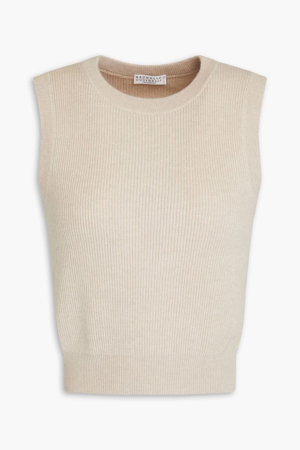 Brunello Cucinelli o1y0825 Crewneck Sleeveless Sweater in Sand Size M / US 6-8 / IT 42-44 - 1 Thumbnail