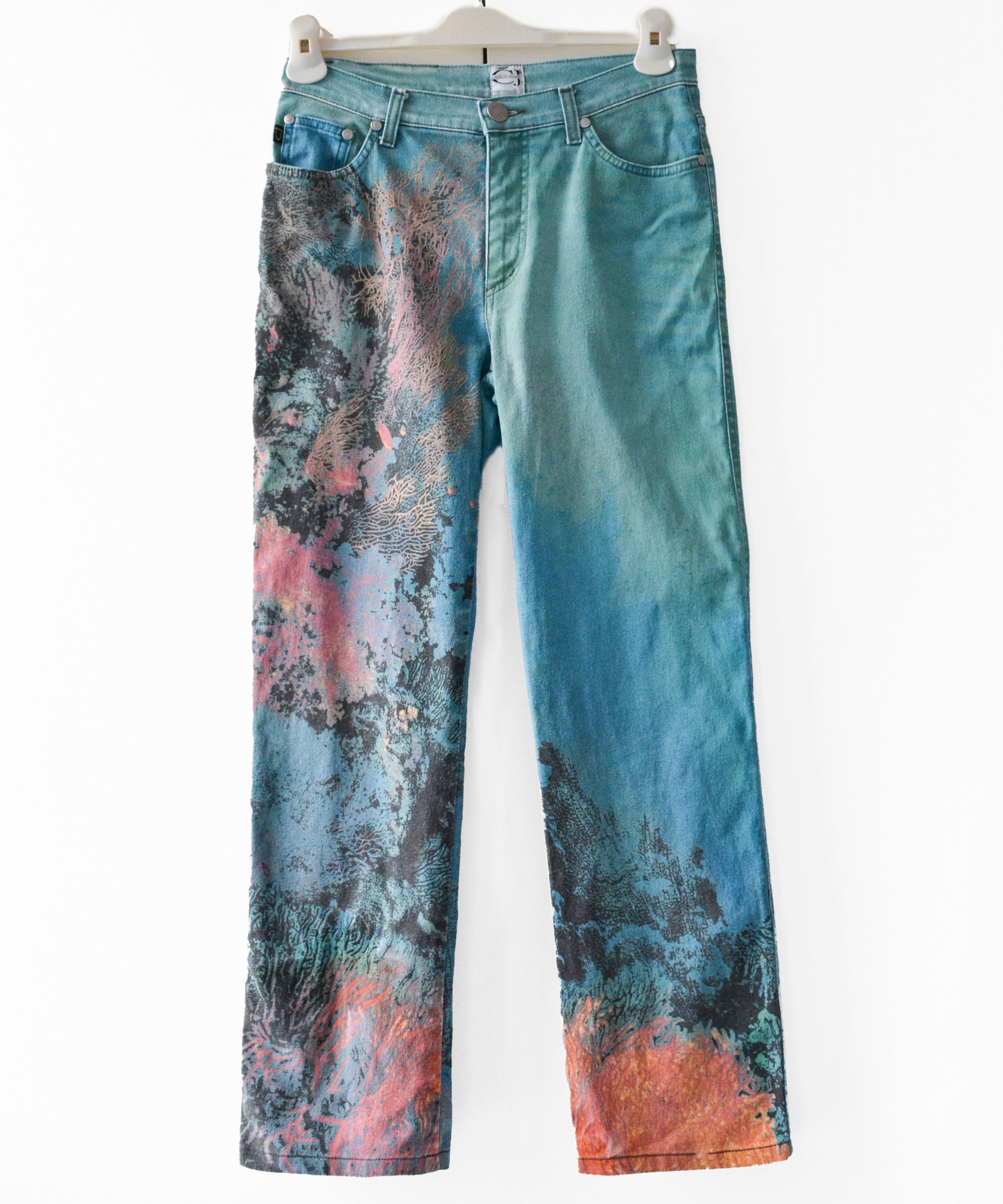 Roberto Cavalli Roberto Cavalli Jeans Pants Coral Print Vintage Denim 90s Size 30" / US 8 / IT 44 - 3 Thumbnail
