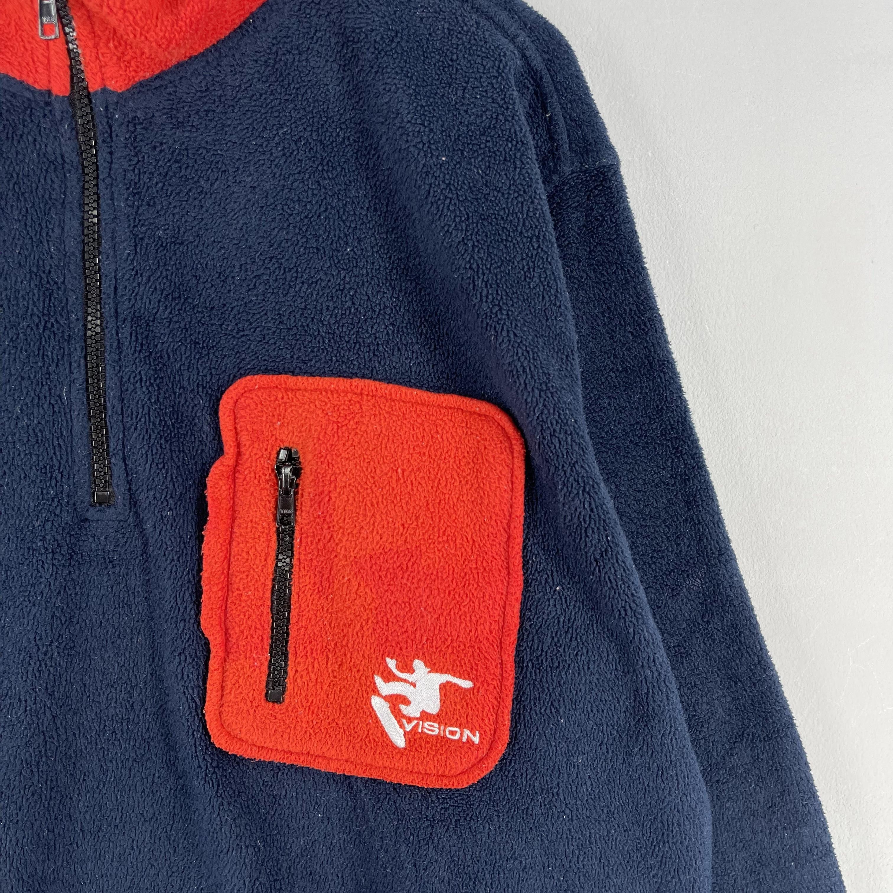 Vision Streetwear Vintage 90s VISION STREET WEAR Half Zipper Fleece Size US L / EU 52-54 / 3 - 2 Thumbnail