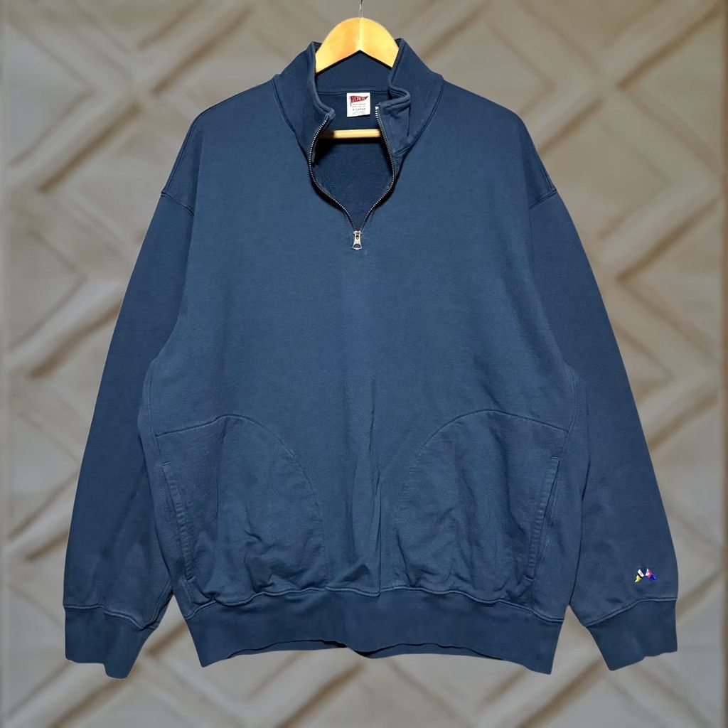 J.Crew VINTAGE J.Crew Quarter Zip Pullover Sweatshirt Mens XL Blue Size US XL / EU 56 / 4 - 1 Thumbnail