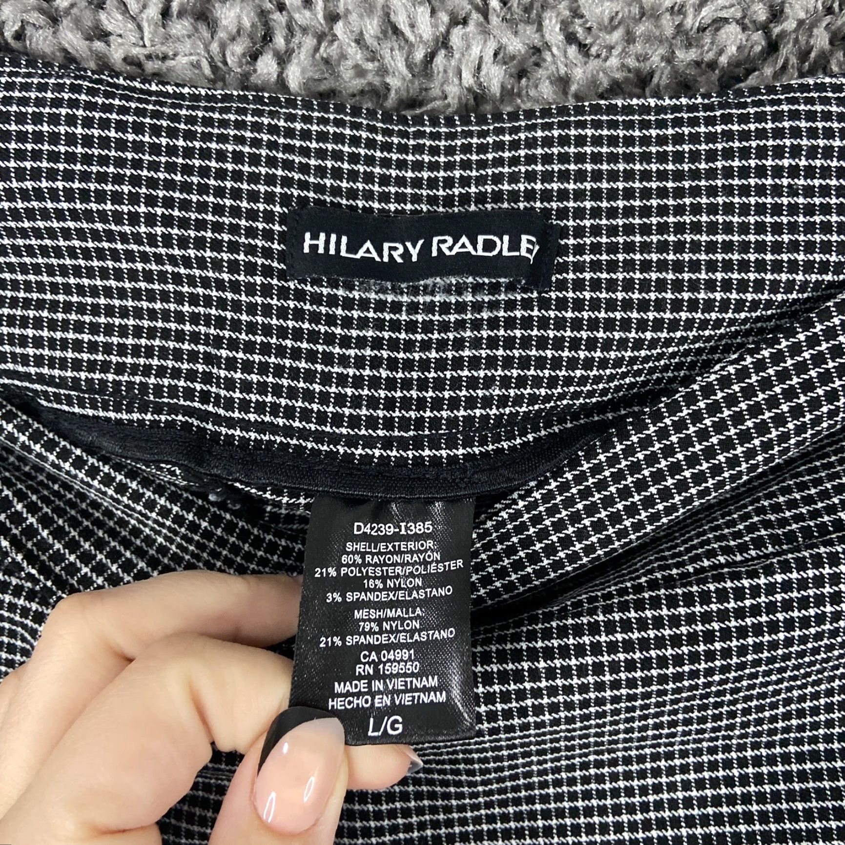 Vintage Hilary Radley Women’s Chino Pants L Black Two-Tone Size 36" / US 14 / IT 50 - 5 Thumbnail