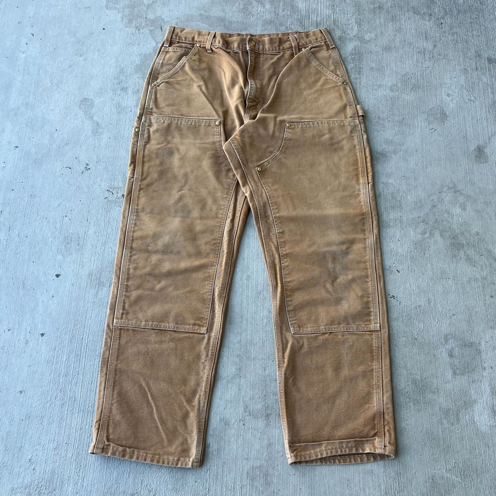 Carhartt × Vintage Carhartt brown double knee work wear carpenter pants Size US 33 - 1 Thumbnail