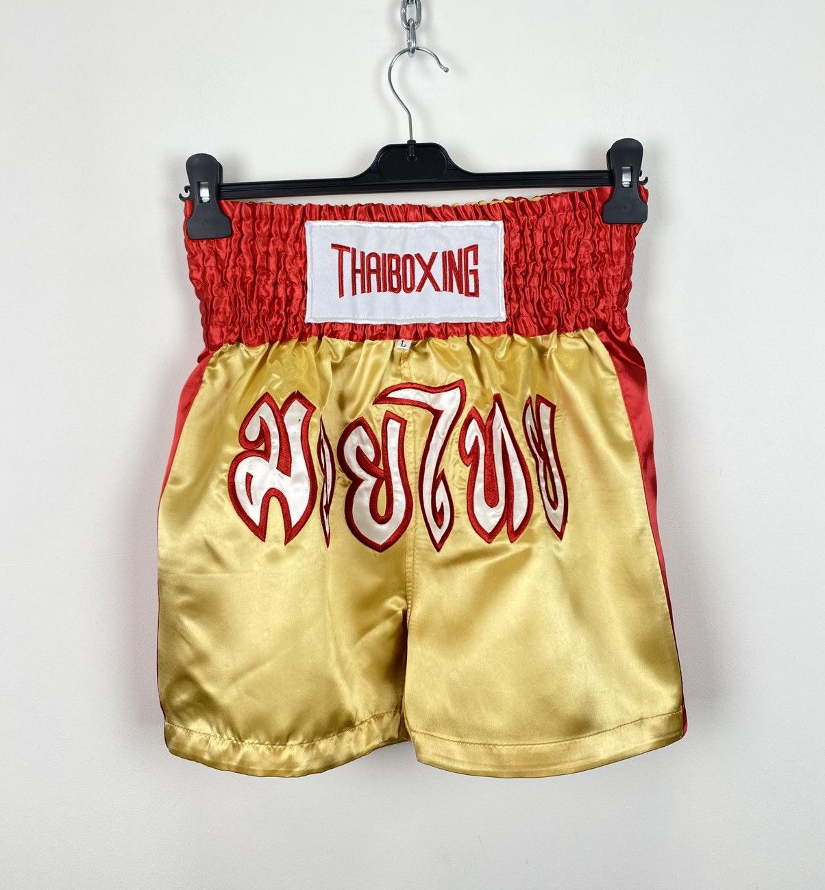 Other Vintage Muay Thai Boxing Shorts Y2K sports Gold Red MMA UFC Size US 34 / EU 50 - 1 Thumbnail