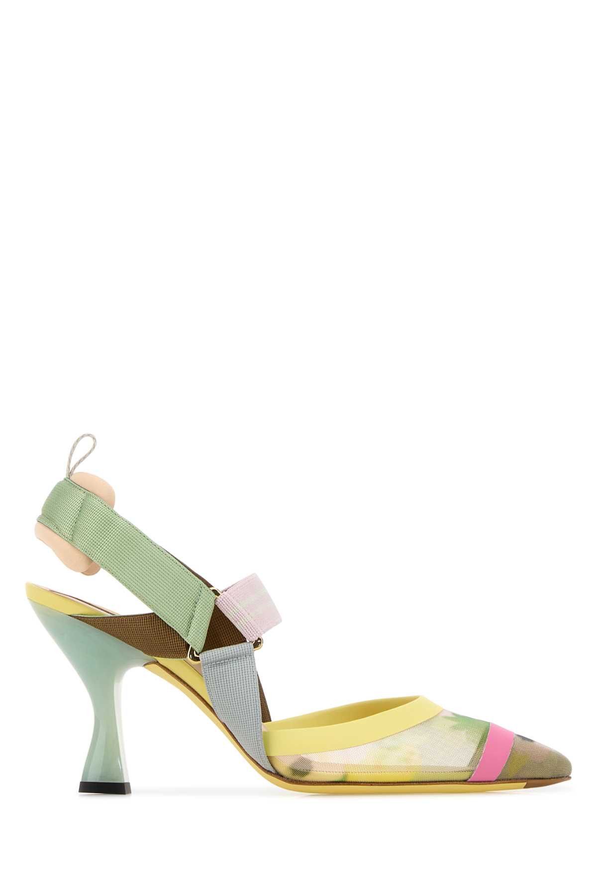 Fendi Multicolor Mesh Colibri Pumps Size US 8 / IT 38 - 1 Thumbnail
