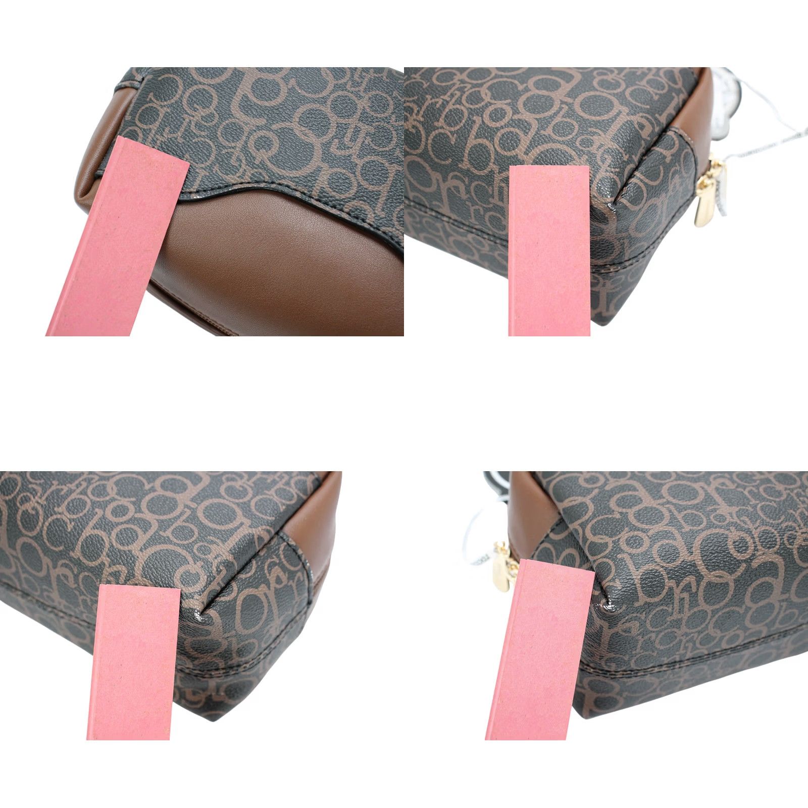 Logo 7 ROCCOBAROCCO Beauty Case Bag Women's ONE SIZE Logo Print Zipper Cosmetic Brown Size ONE SIZE - 8 Thumbnail