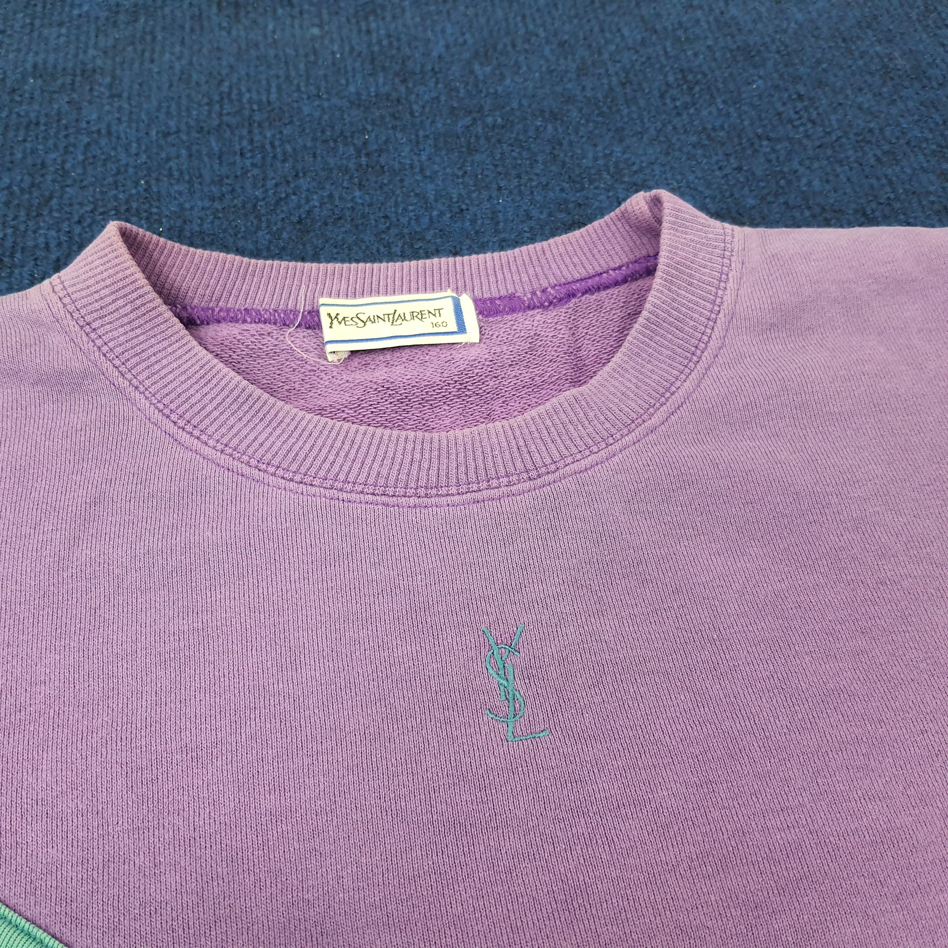 Designer × Vintage × Yves Saint Laurent Vintage Yves Saint Laurent Center Logo Sweatshirts C222N11 Size US L / EU 52-54 / 3 - 2 Thumbnail