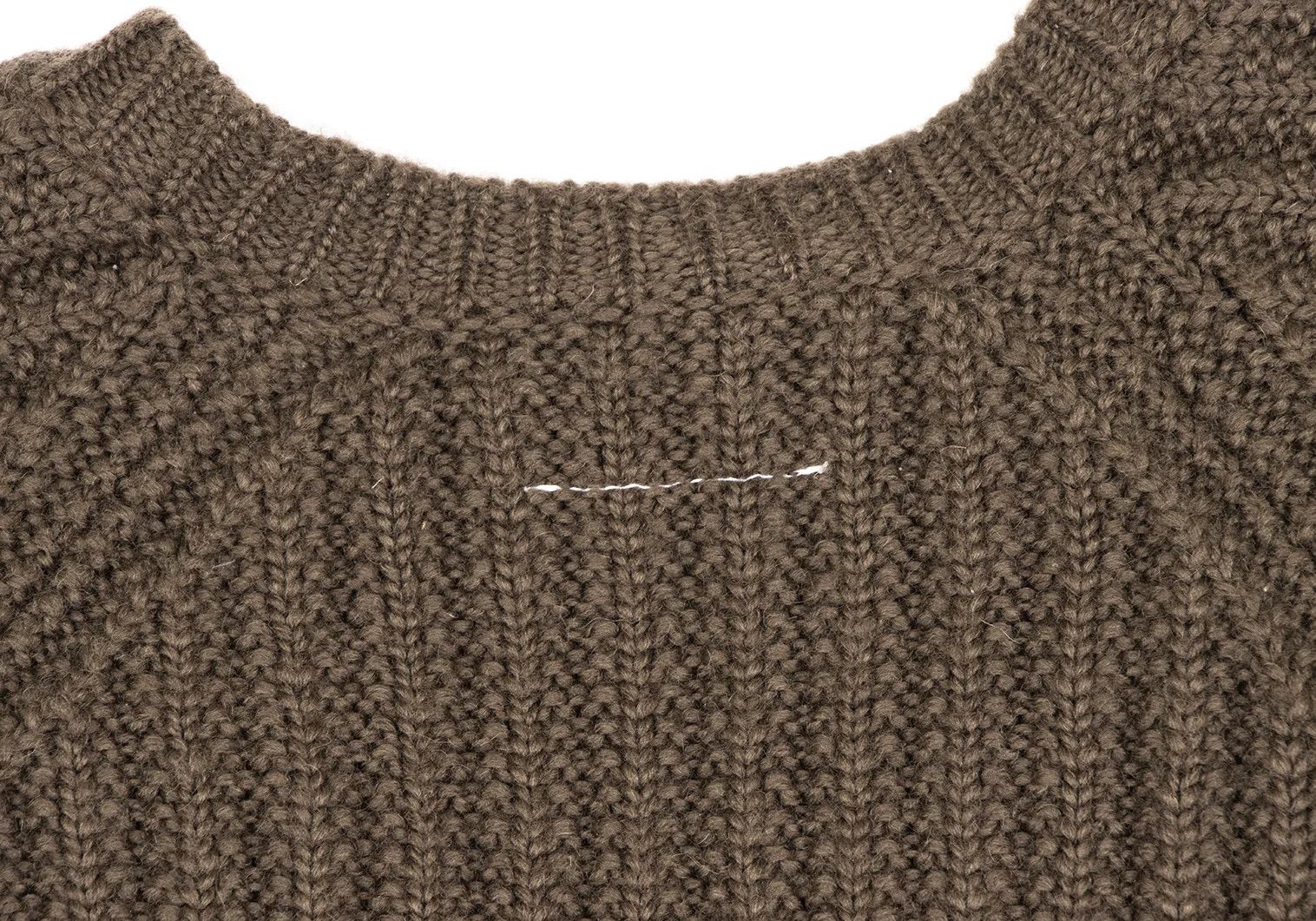 Maison Margiela Wool V-Neck Knit Sweater in Brown, Size S Size US S / EU 44-46 / 1 - 10 Thumbnail