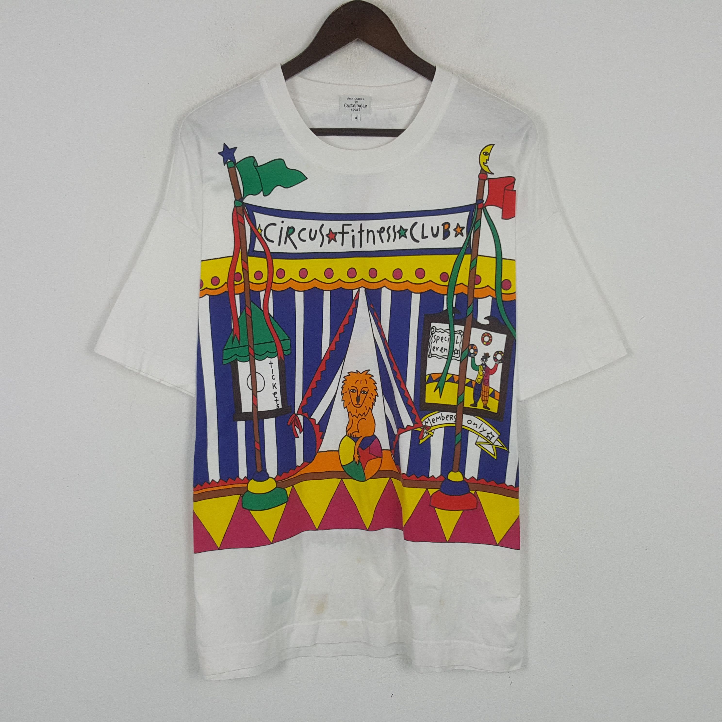 Vintage Vintage Castelbajac Sport Circus Fitness Club Tshirt Size US L / EU 52-54 / 3 - 1 Thumbnail