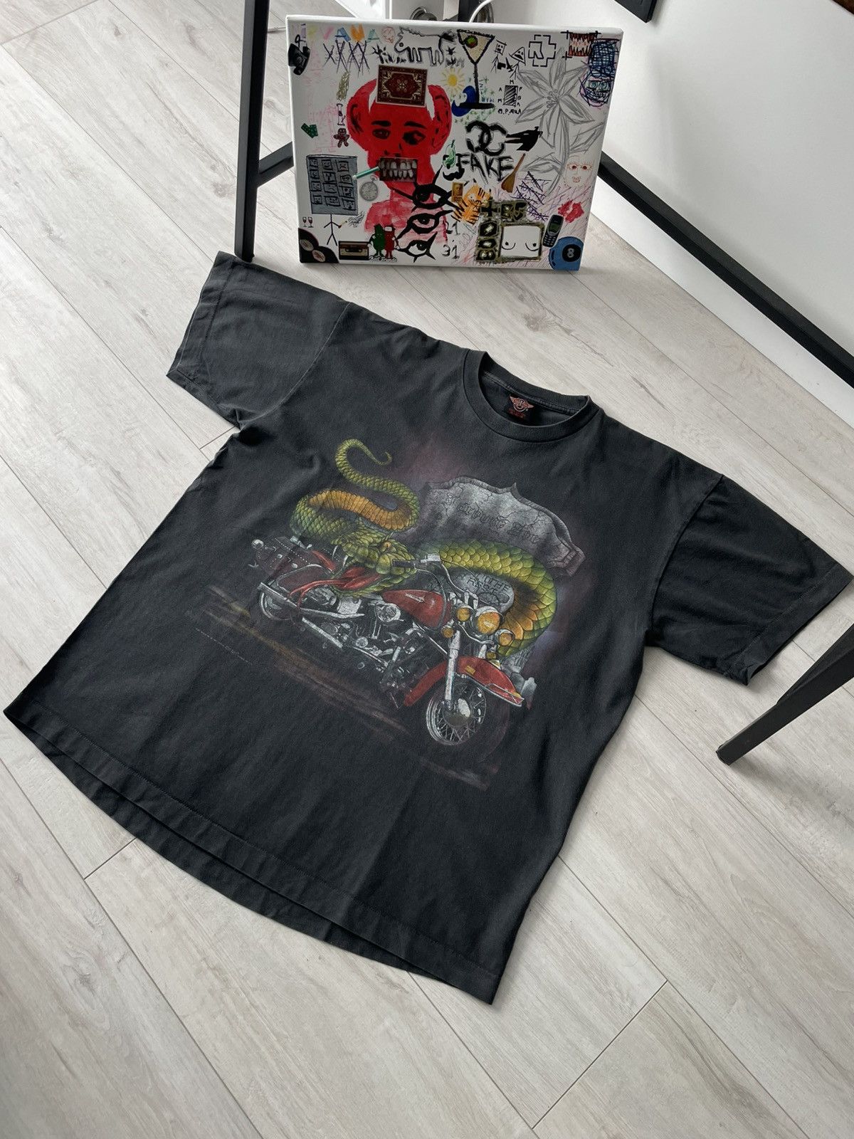Vintage Vintage 1997 Rock Eagle Snake Bike T-Shirt Harley Davidson Size US XL / EU 56 / 4 - 3 Thumbnail