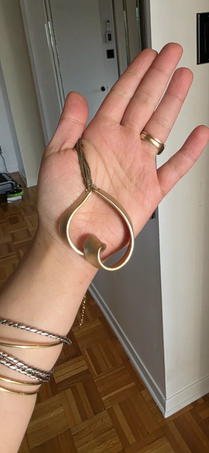 Other Gold Sculptural Pendant Necklace | Multi-strand Cord Size ONE SIZE - 3 Thumbnail