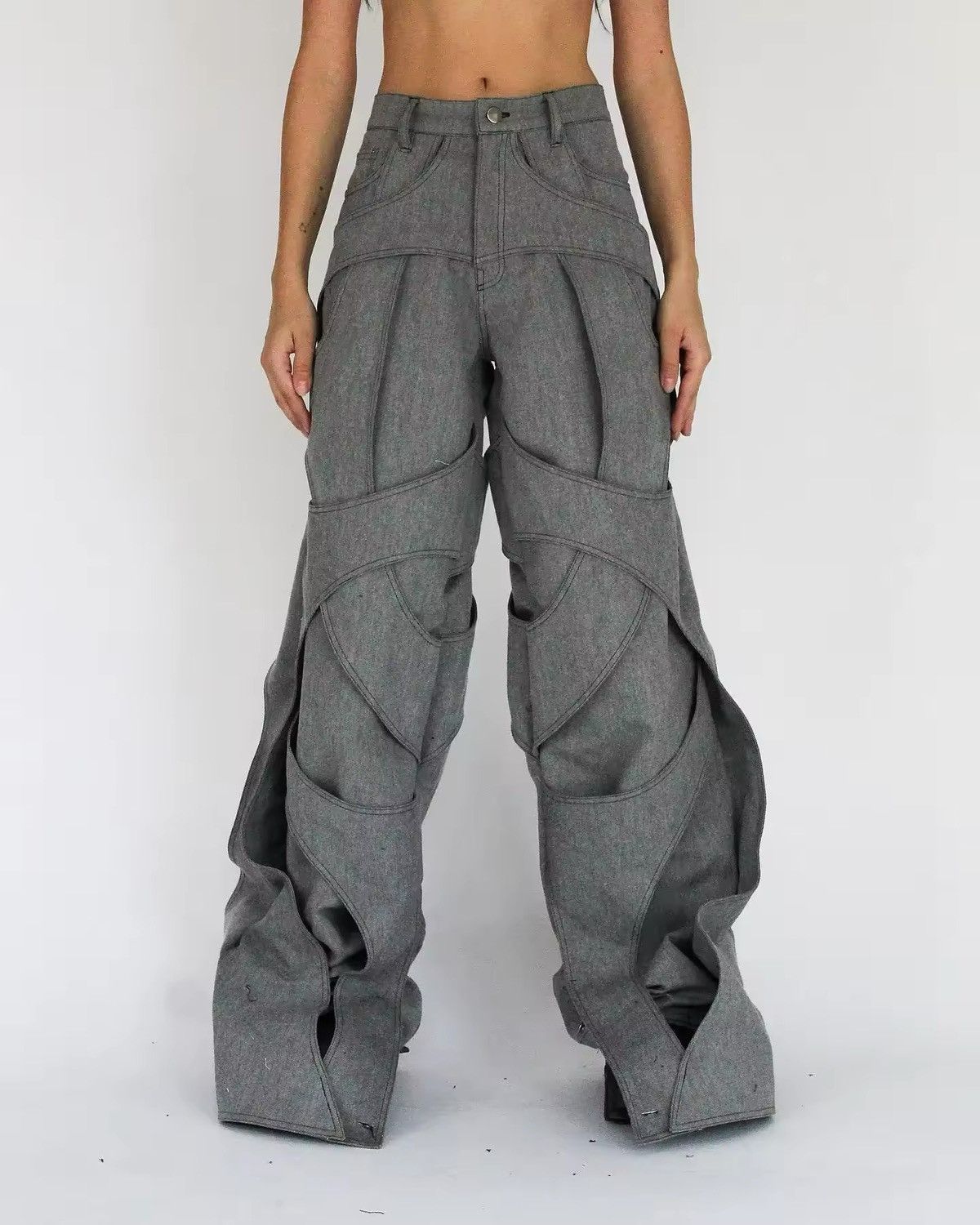Men Floor Mopping Hollow Design Jeans