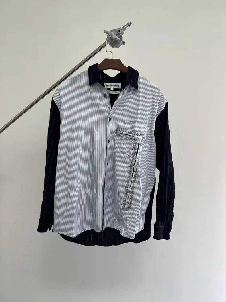 comme des garçons wool patchwork shirt-dmc