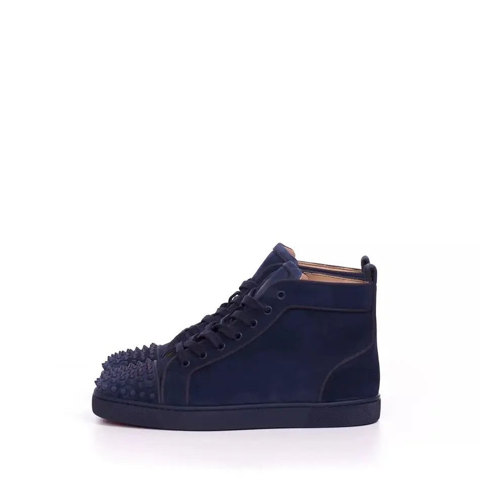 Christian Louboutin o1s1wg110924 Lou Spikes Orlat High Sneakers in Blue Size US 13 / EU 46 - 4 Thumbnail