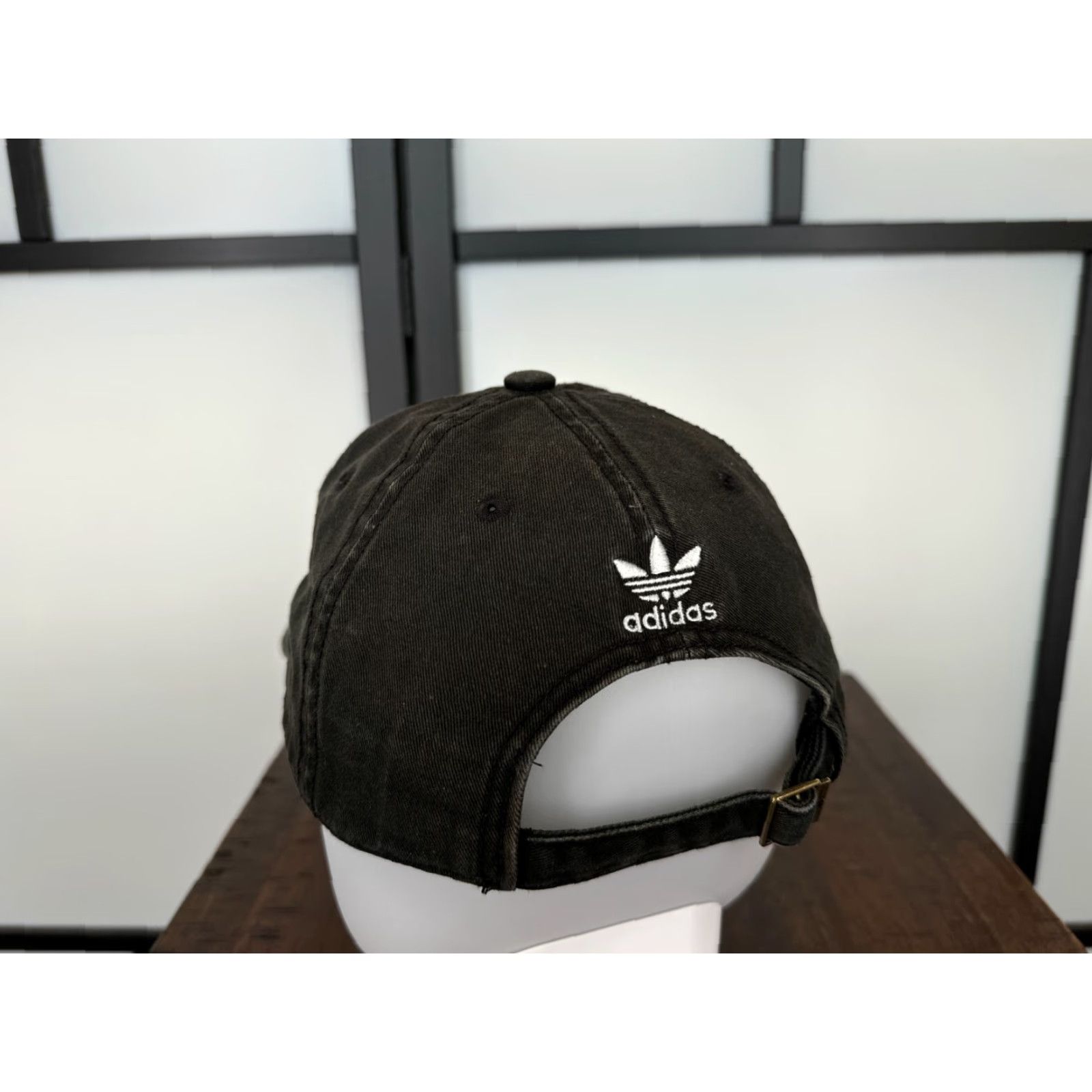 Adidas adidas Hat Cap Strap Back Adult One Size Black Cotton Twill Embroidered Trefoil Size ONE SIZE - 6 Thumbnail