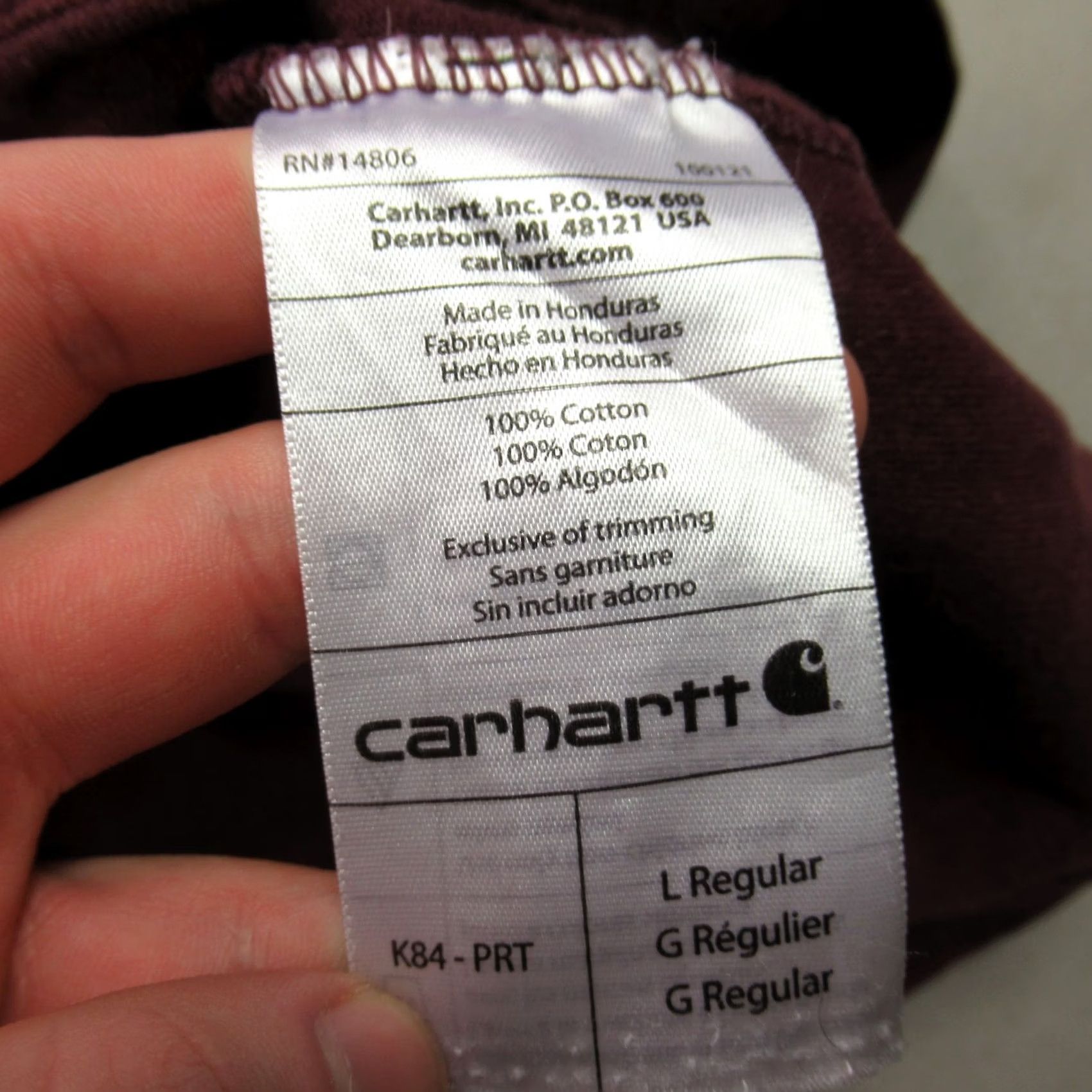 Carhartt Carhartt Shirt Mens Large Short Sleeve Henley Crew Neck Burgundy Buttons Red Size US L / EU 52-54 / 3 - 4 Thumbnail