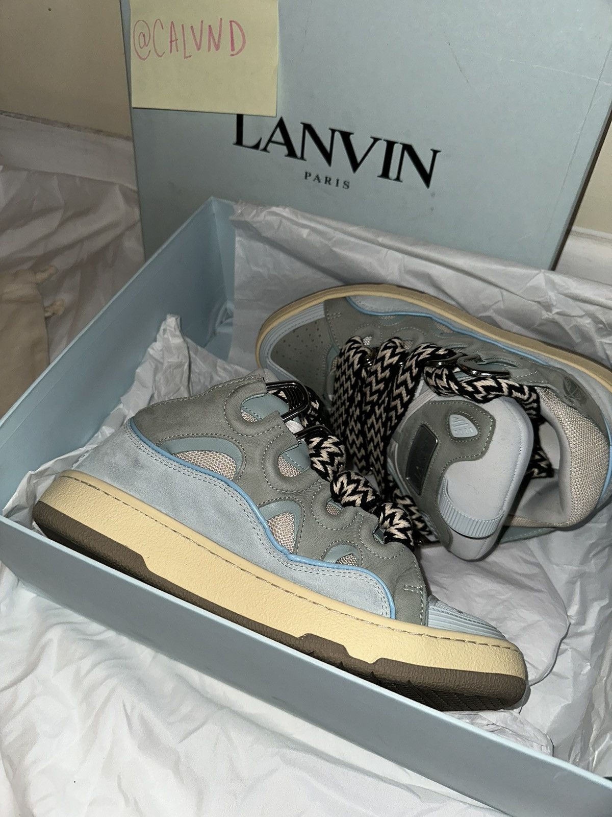 image of Lanvin ‘Curb’ Sneaker Size 42 in Blue, Men's