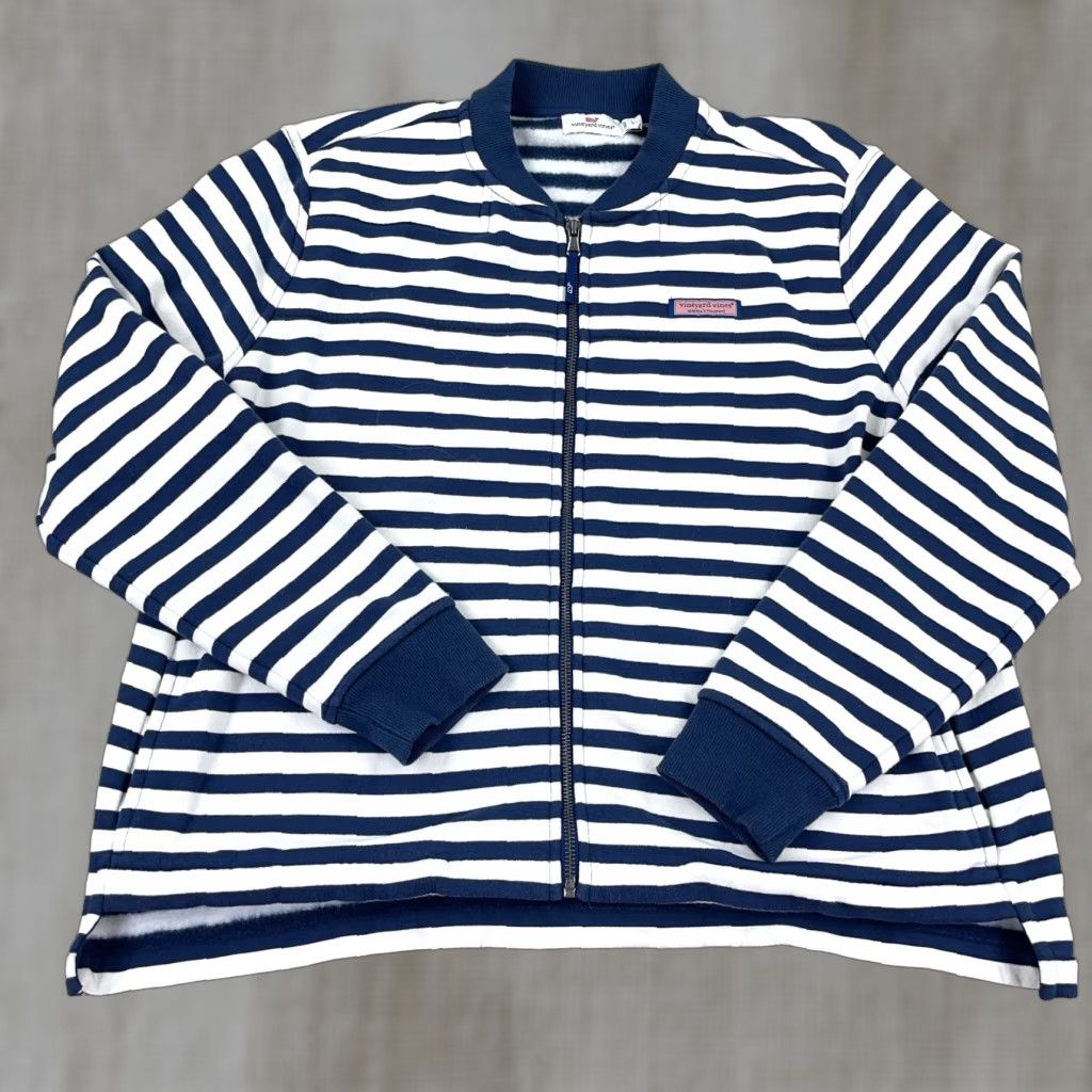 Vineyard Vines VINTAGE Vineyard Vines Sweater Women Large Blue White Striped Knit Pullover All Seasons Casual Size L / US 10 / IT 46 - 1 Thumbnail