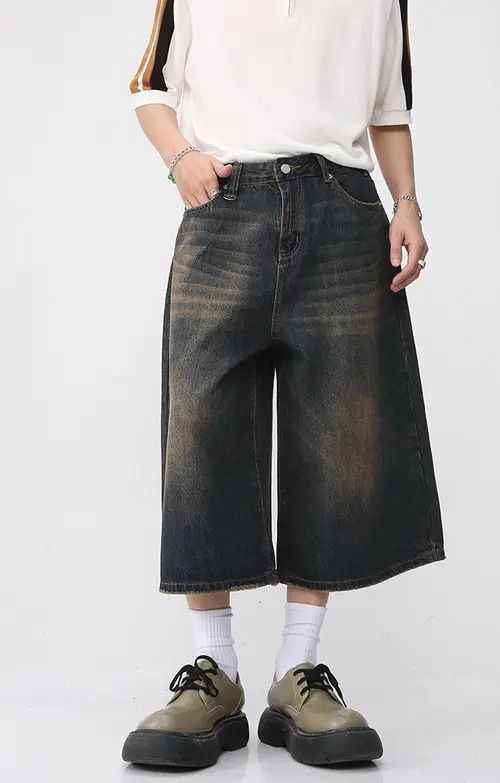 Other Loose wide-leg vintage distressed flared denim shorts Size US 32 / EU 48 - 3 Thumbnail