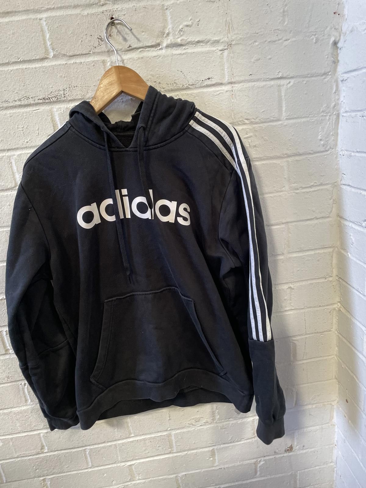 Adidas Adidas Black Hoodie with White Stripes Size US L / EU 52-54 / 3 - 1 Thumbnail