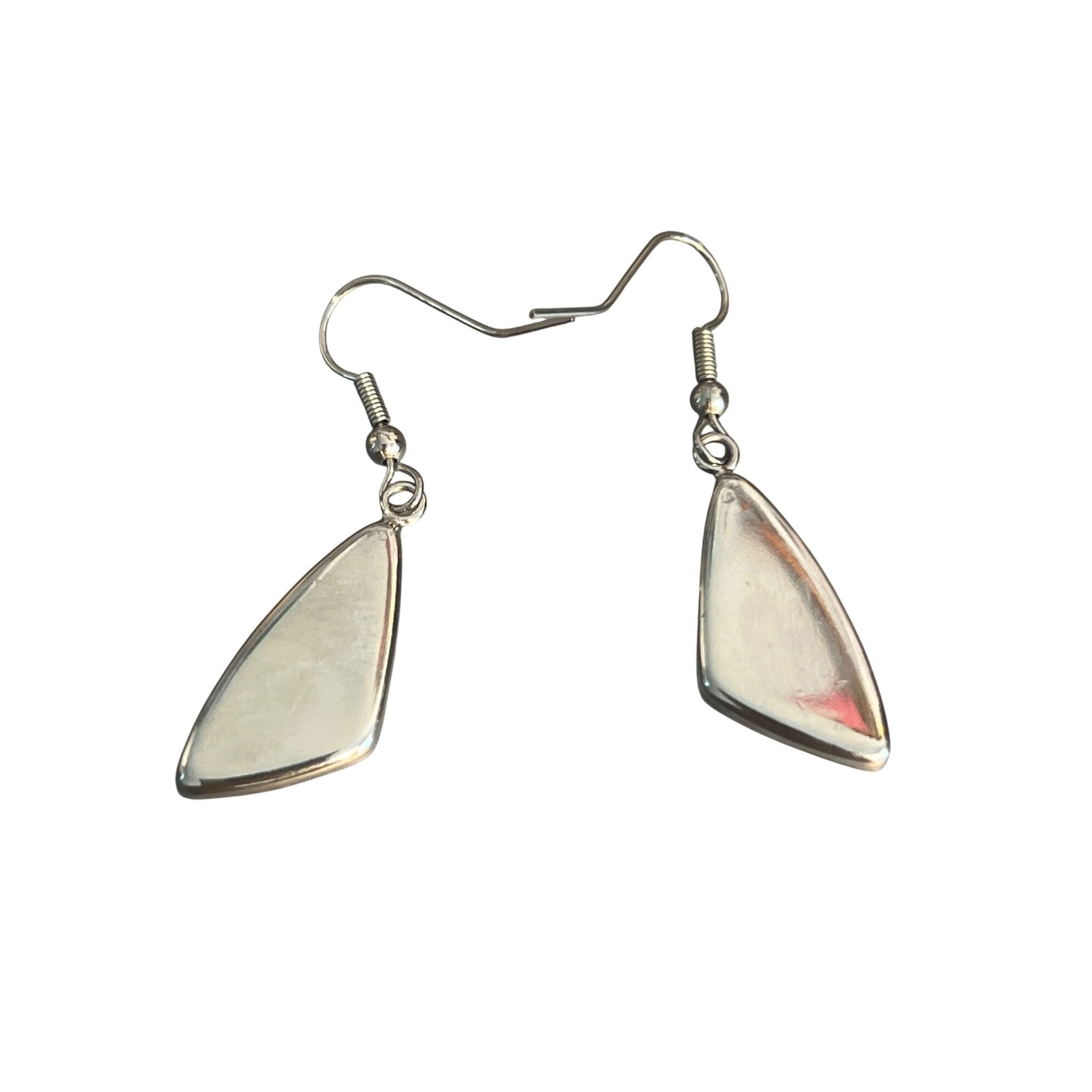 Other Vintage Silver Tone Green Clear Resin Drop Earrings Gold Lea Size ONE SIZE - 3 Thumbnail