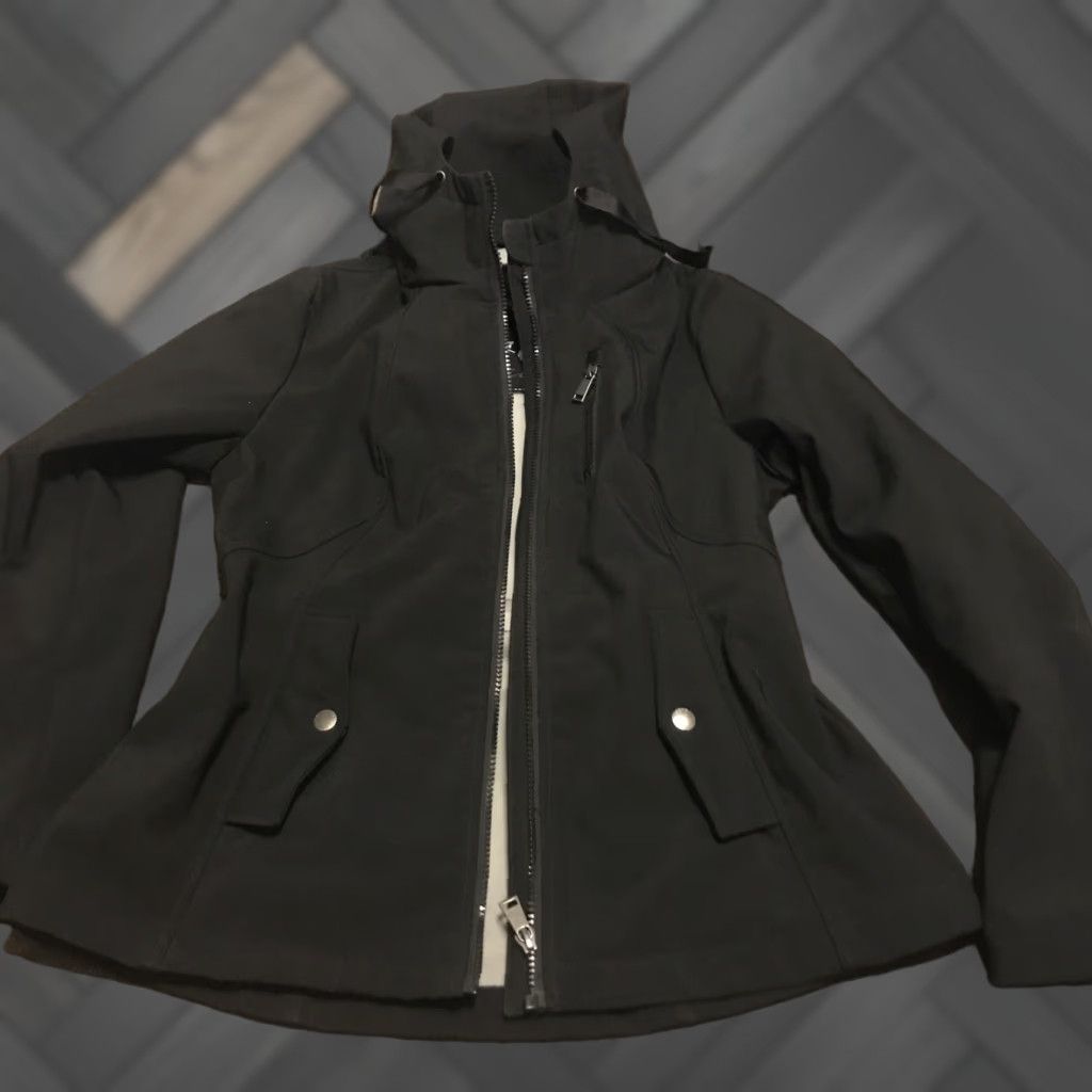 Vintage Sebby Collection Jacket Womens Large Black Hooded Mid-Length Parka Full Zip Size L / US 10 / IT 46 - 1 Thumbnail