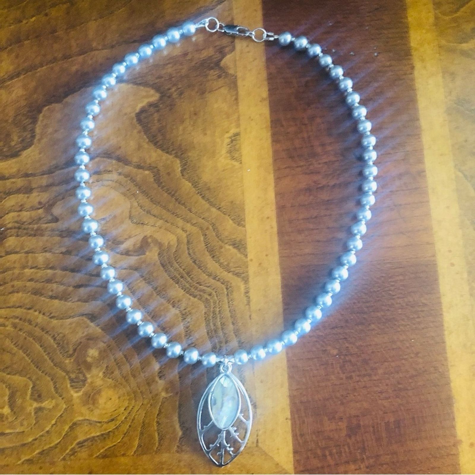 Handmade Handcrafted repurpose abalone shell botanical Pearl necklace Size ONE SIZE - 10 Thumbnail