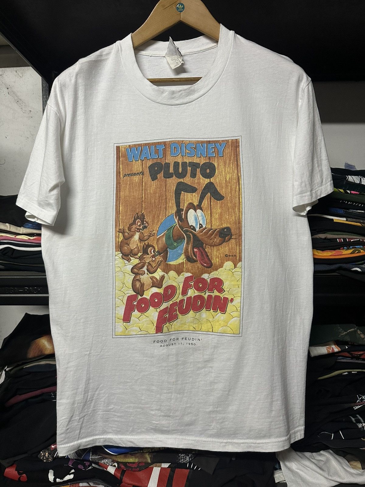Cartoon Network × Disney × Vintage Vintage 90s Walt Disney Pluto Food For Fueden Cartoon Tee Size US L / EU 52-54 / 3 - 1 Thumbnail