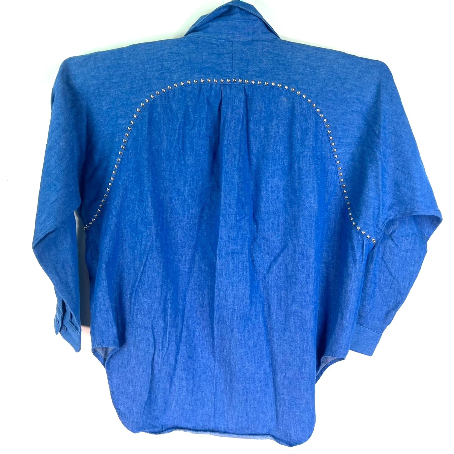 Vintage VINTAGE Spencer's Blue Denim Western Shirt Womens XL Long Sleeve Studded Contrasting Trim Casual Party Accenture Size XL / US 12-14 / IT 48-50 - 7 Thumbnail
