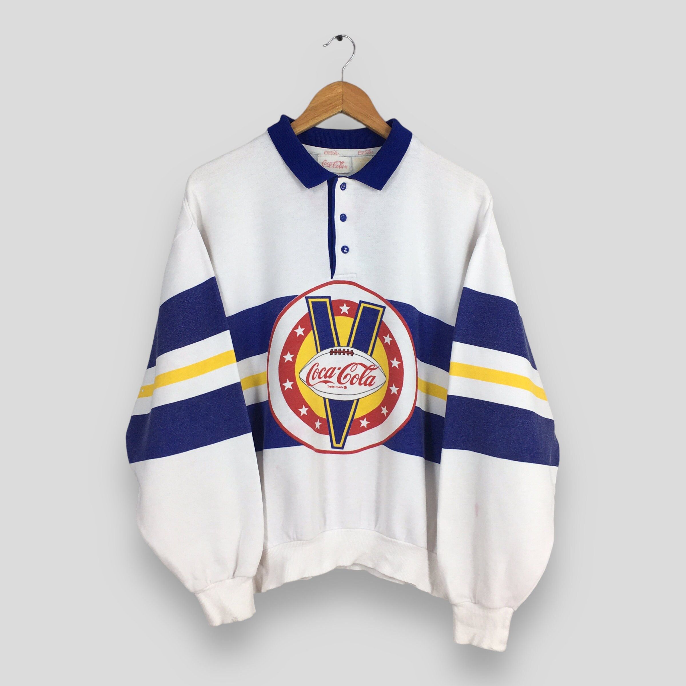 Coca Cola × Vintage Vintage 90s Coca Cola Collar Sweatshirt Medium Size US M / EU 48-50 / 2 - 1 Thumbnail